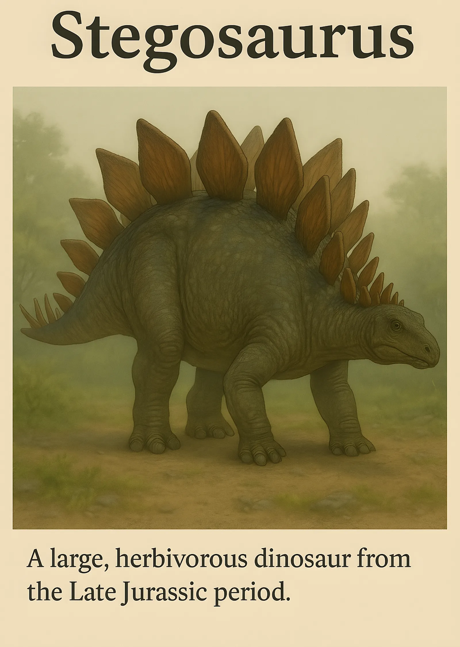 Stegosaurus - Sisli Ova metal tablo