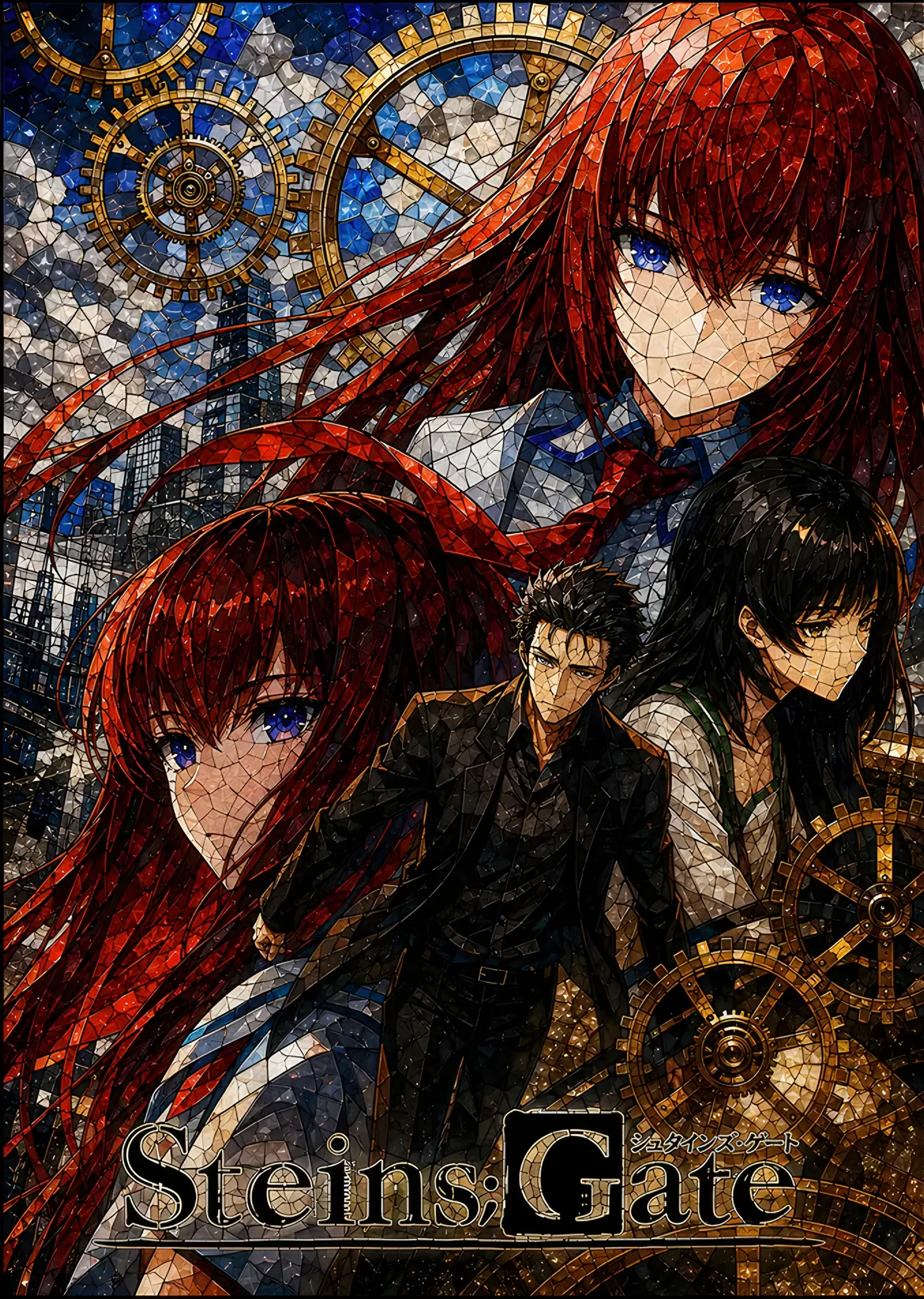Steins;Gate: Vitray Dişlilerde Kadro metal tablo