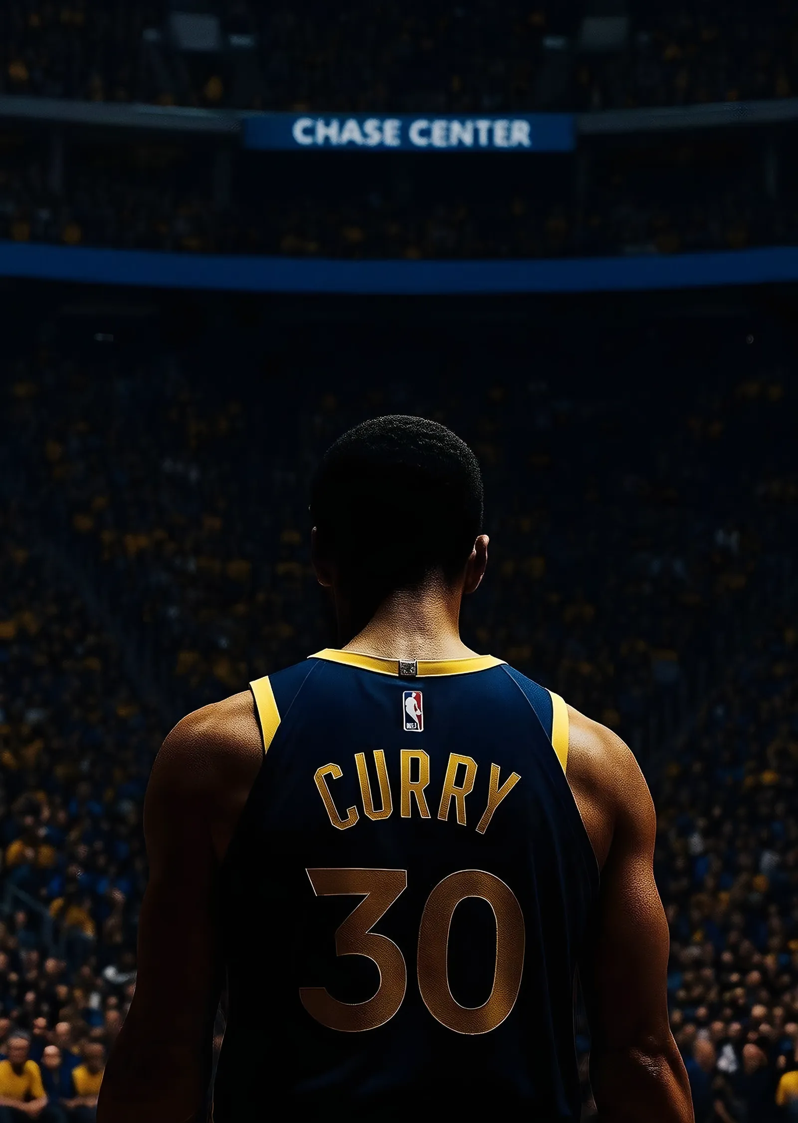Stephen Curry: Chase Center'da Sırt Karesi metal tablo