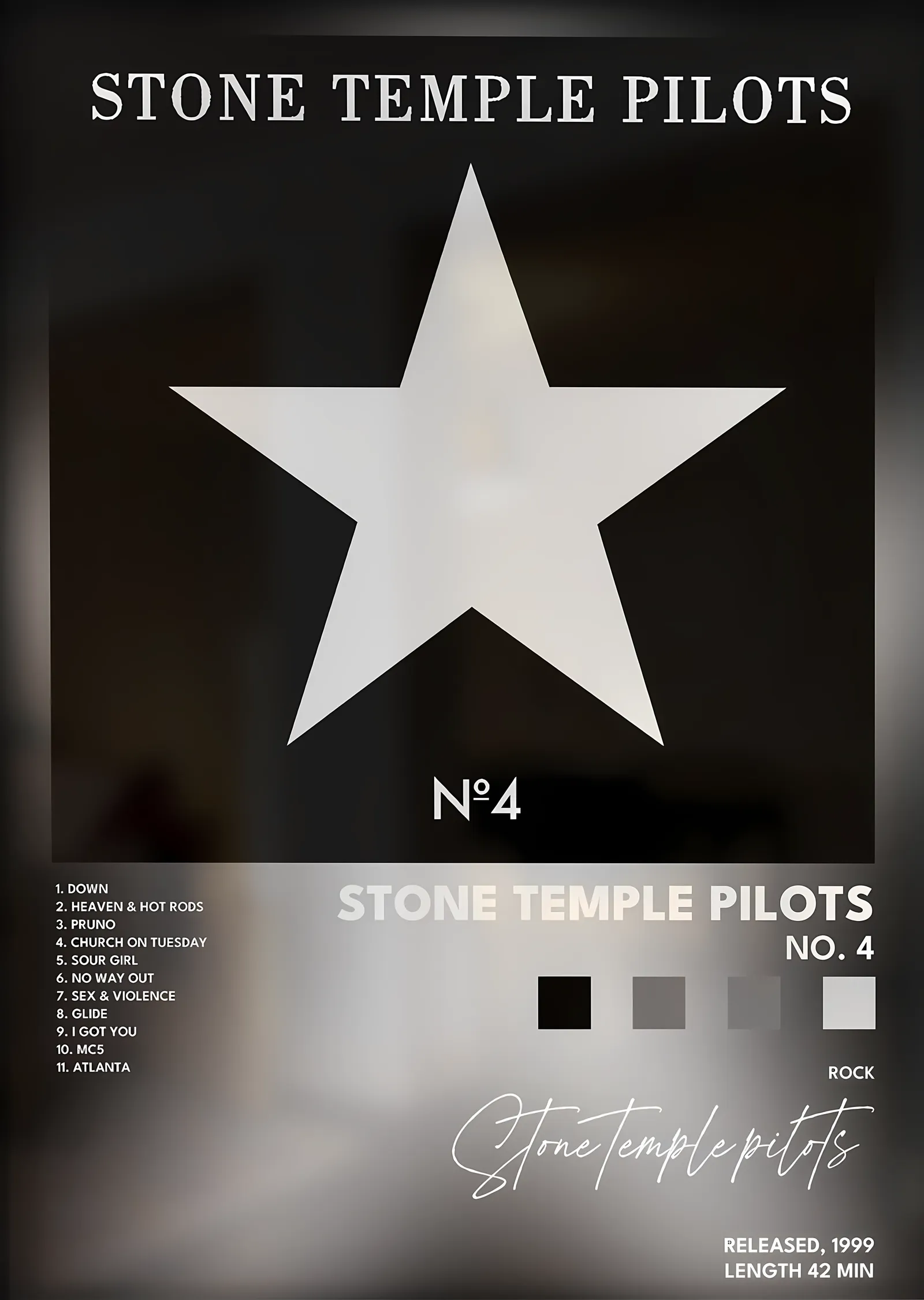 Stone Temple Pilots: No. 4 metal tablo