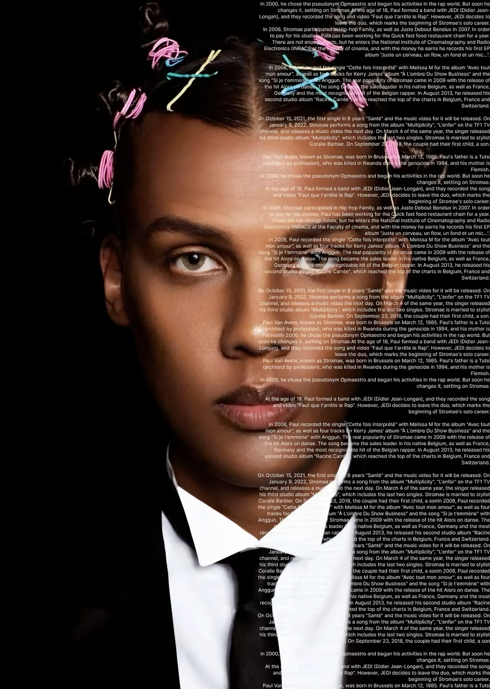 Stromae - Metin Katmanlı Portre metal tablo