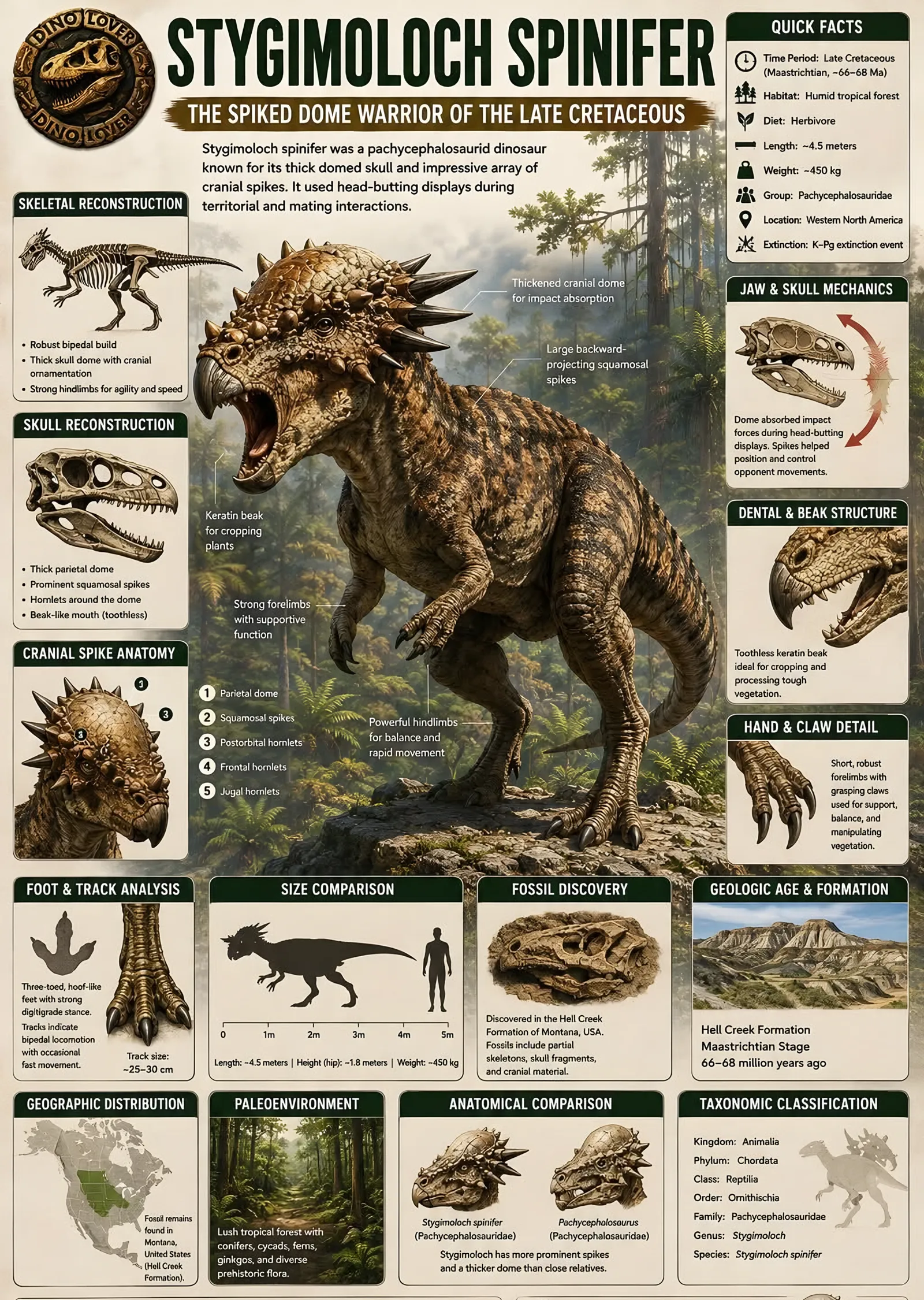 Stygimoloch Spinifer - Bilgi Levhası metal tablo