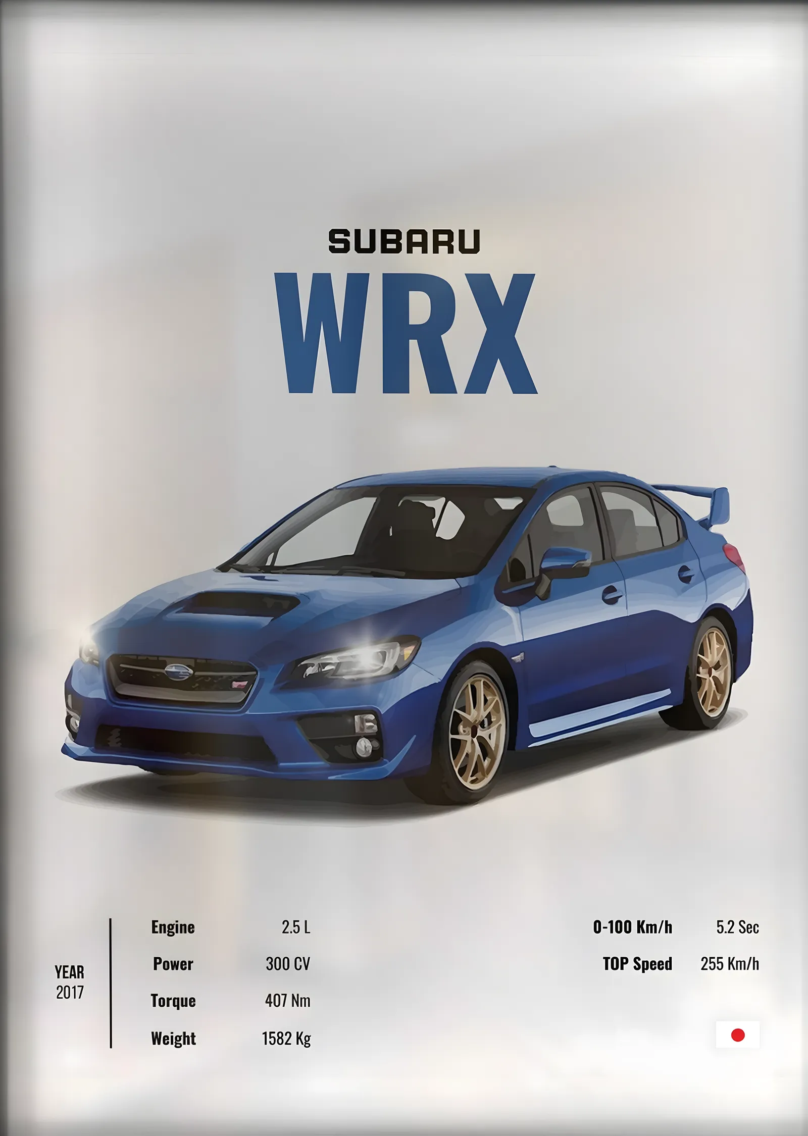 Subaru WRX metal tablo