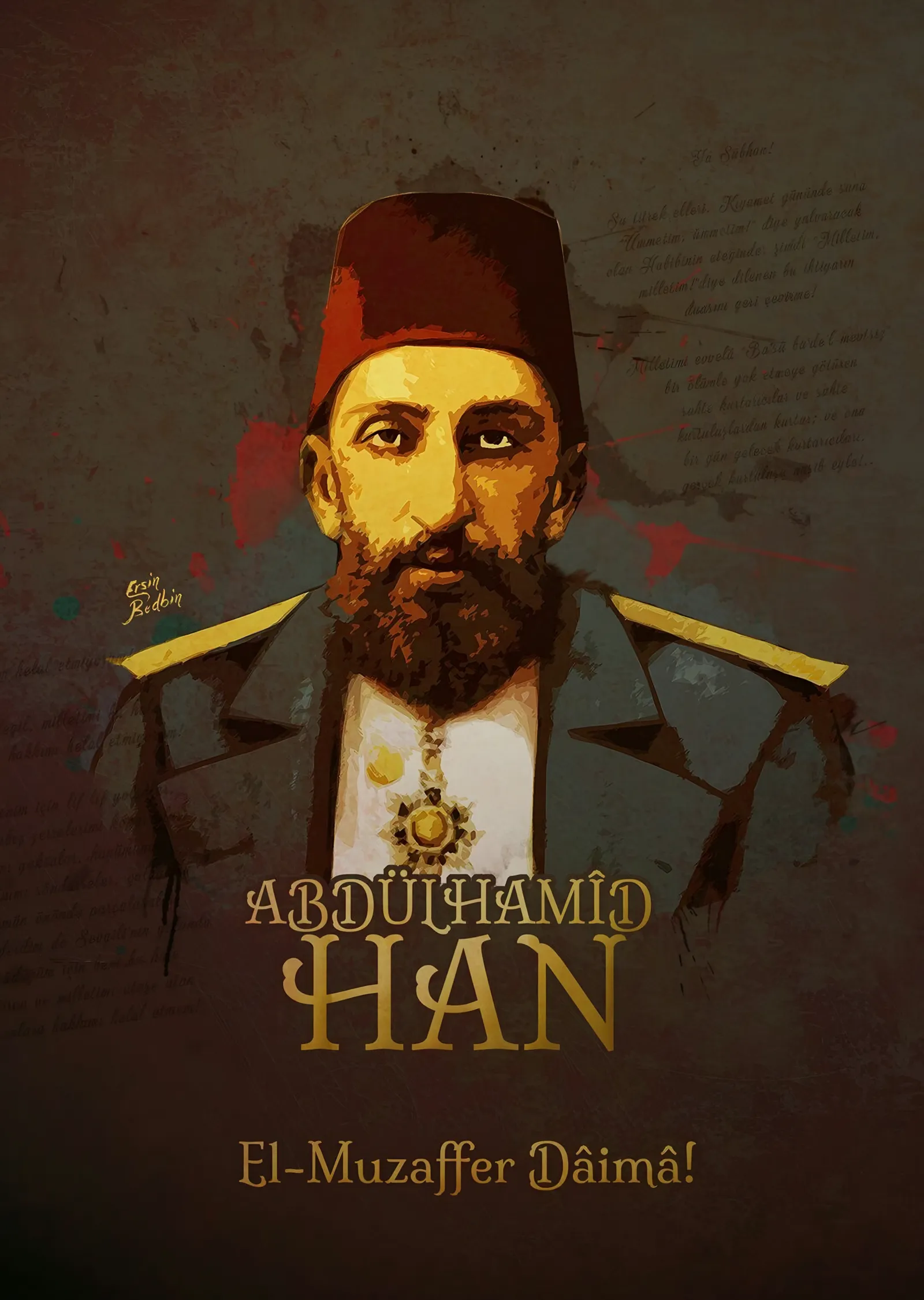 Sultan II. Abdülhamid Han Portresi metal tablo