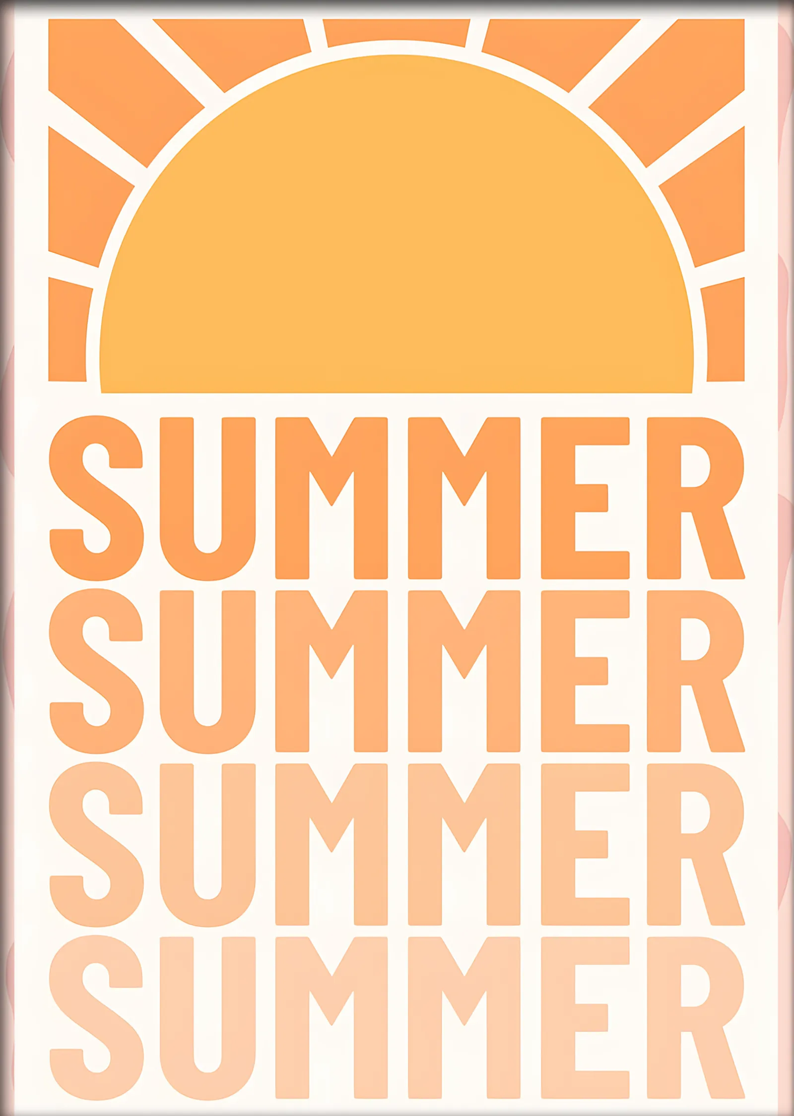 Summer Güneş Tipografi metal tablo