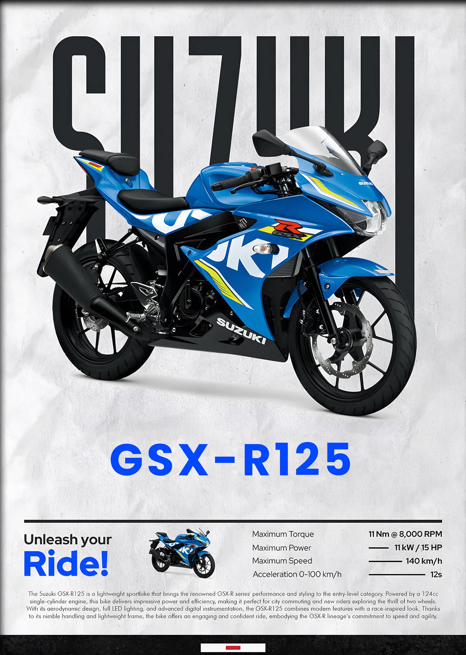 Suzuki GSX-R125 metal tablo