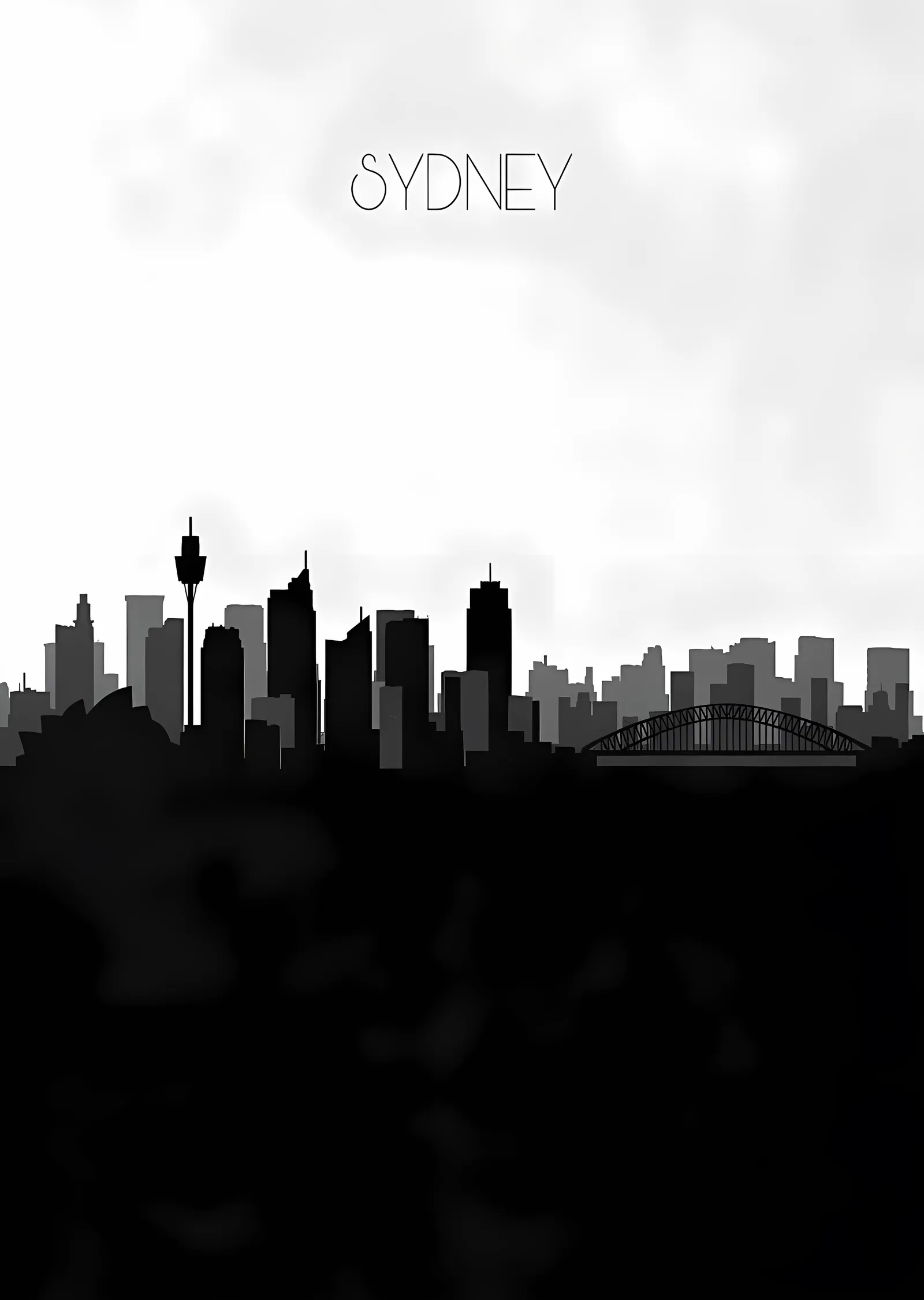 Sydney Silueti metal tablo