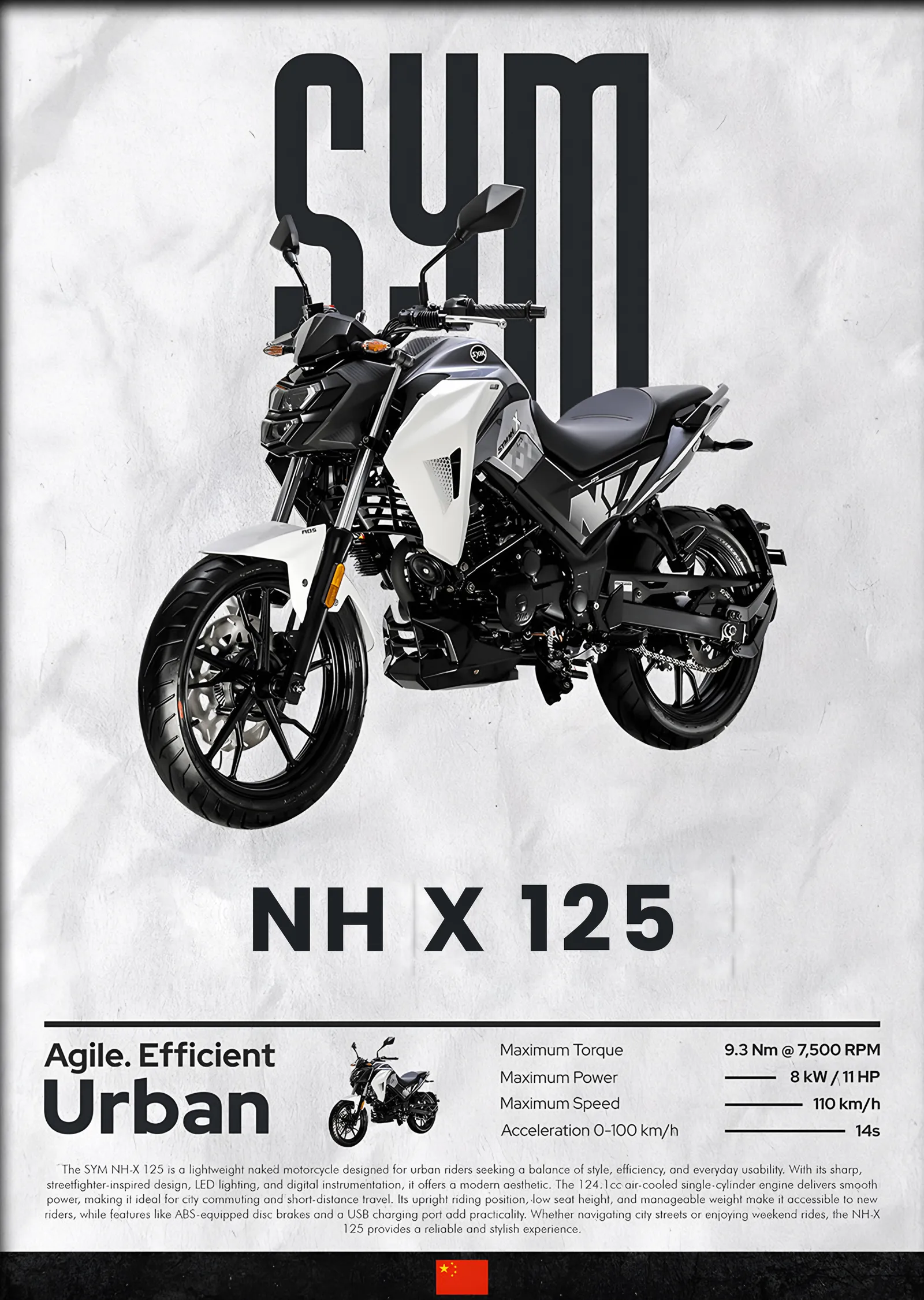 SYM NH X 125 metal tablo