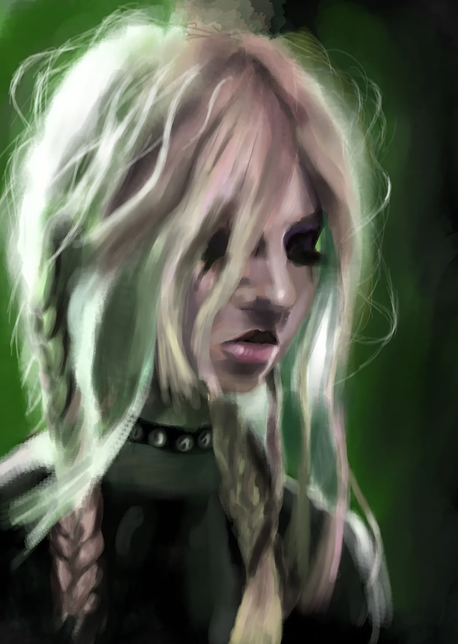 Taylor Momsen - Yeşil Işıkta Portre metal tablo
