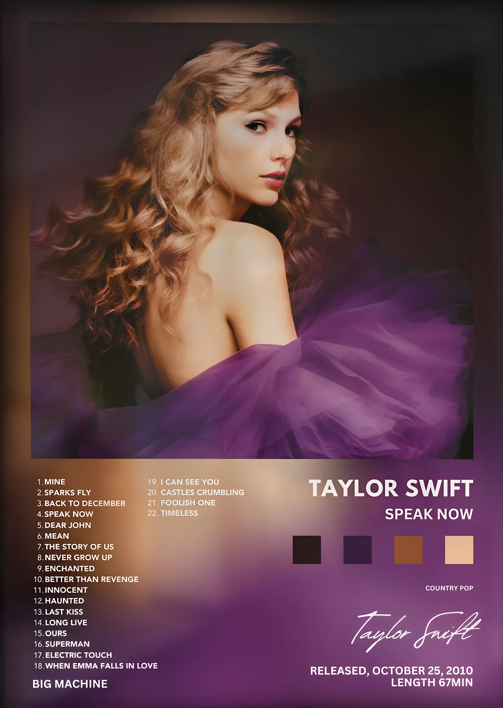Taylor Swift: Speak Now metal tablo