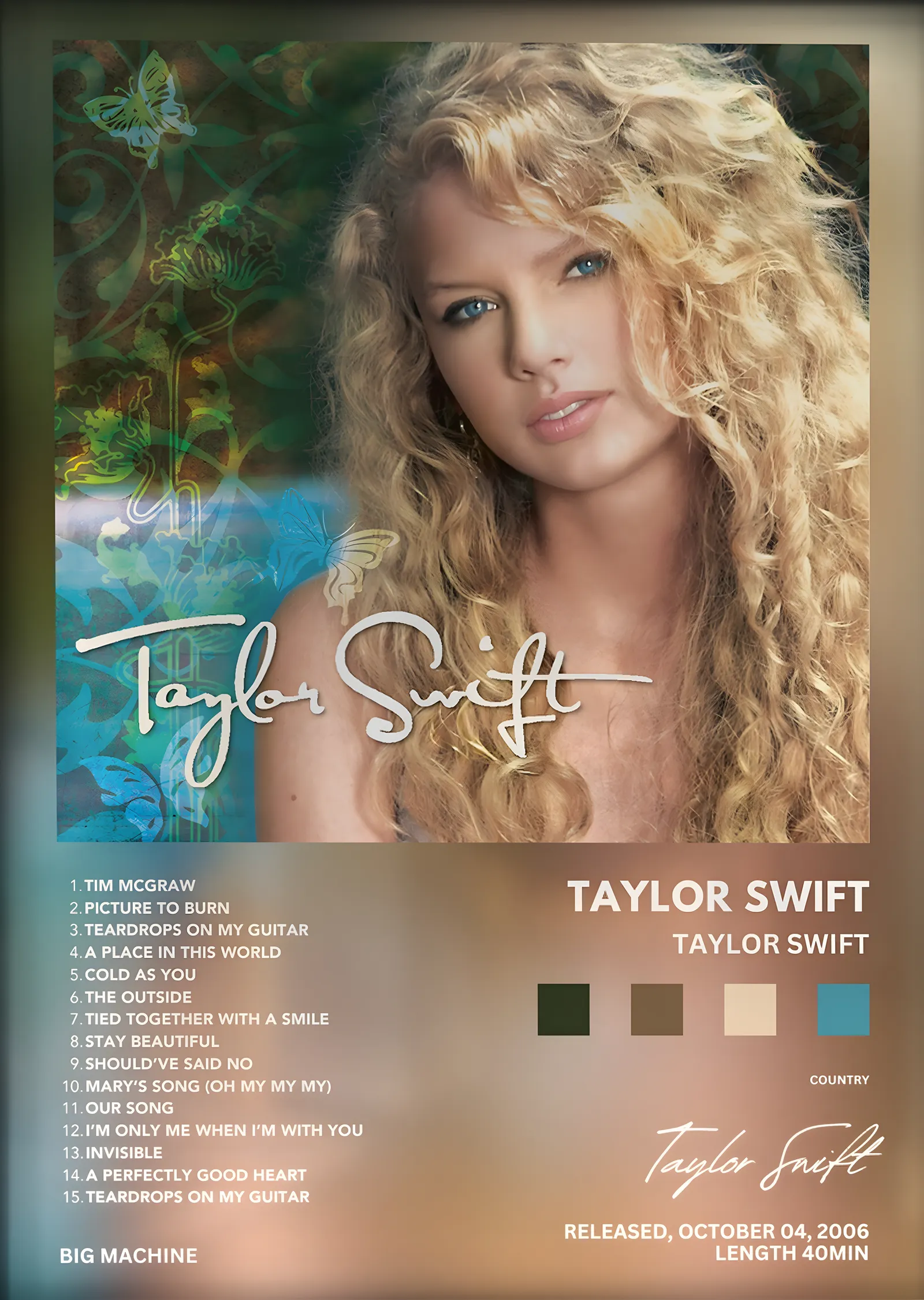 Taylor Swift: Taylor Swift metal tablo