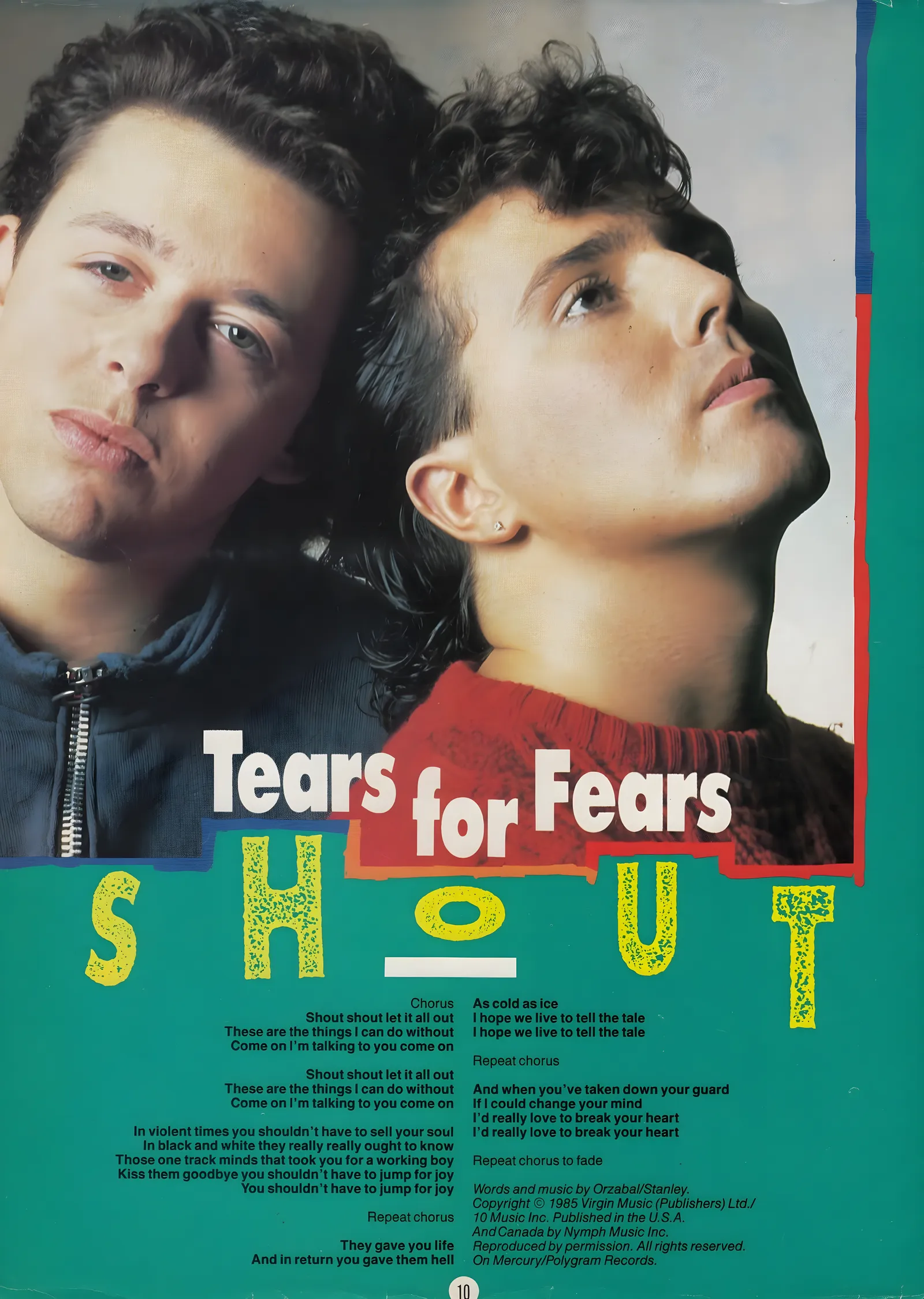 Tears for Fears: Shout metal tablo