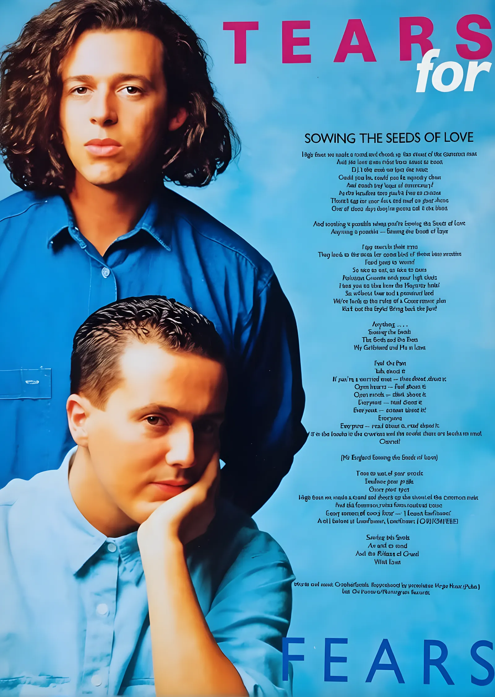 Tears for Fears: Sowing the Seeds of Love metal tablo