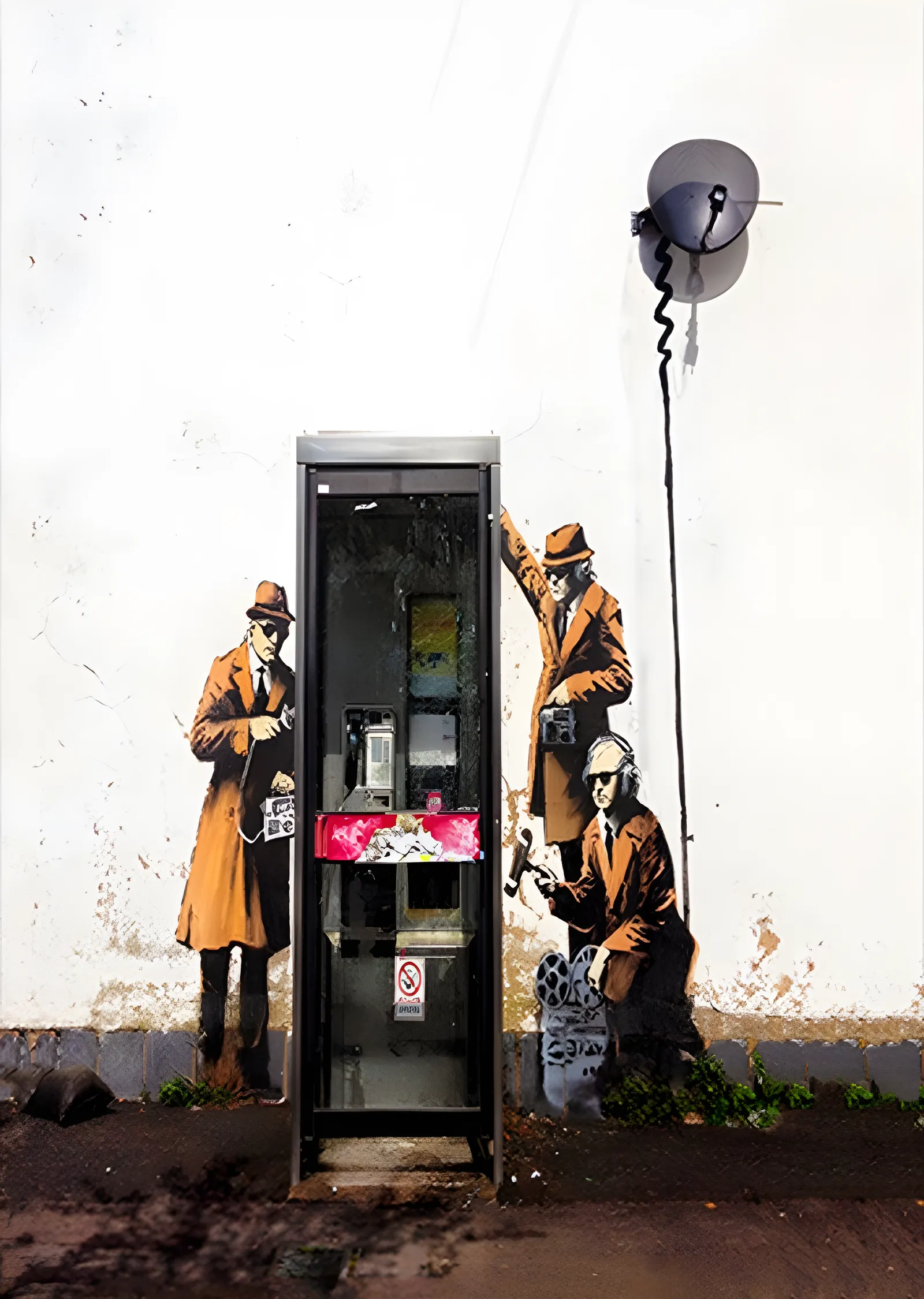 Banksy - Spy Booth: Telefon Kulübesi Ajanları metal tablo