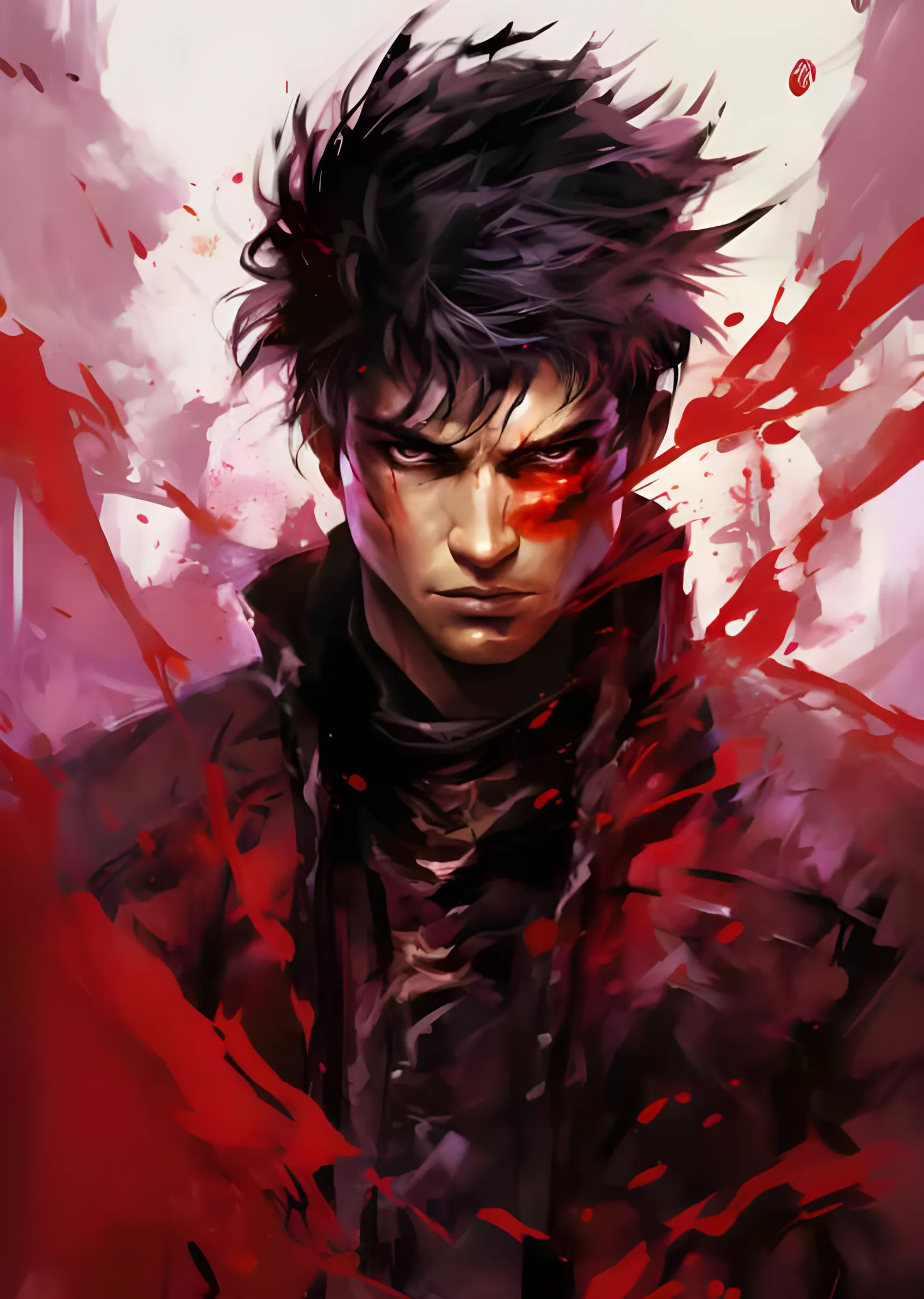 İblis Avcısı - Kızıl Sıçramalı Anime Portresi metal tablo