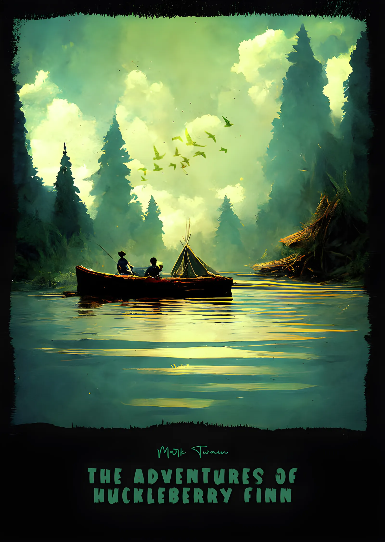 The Adventures of Huckleberry Finn metal tablo