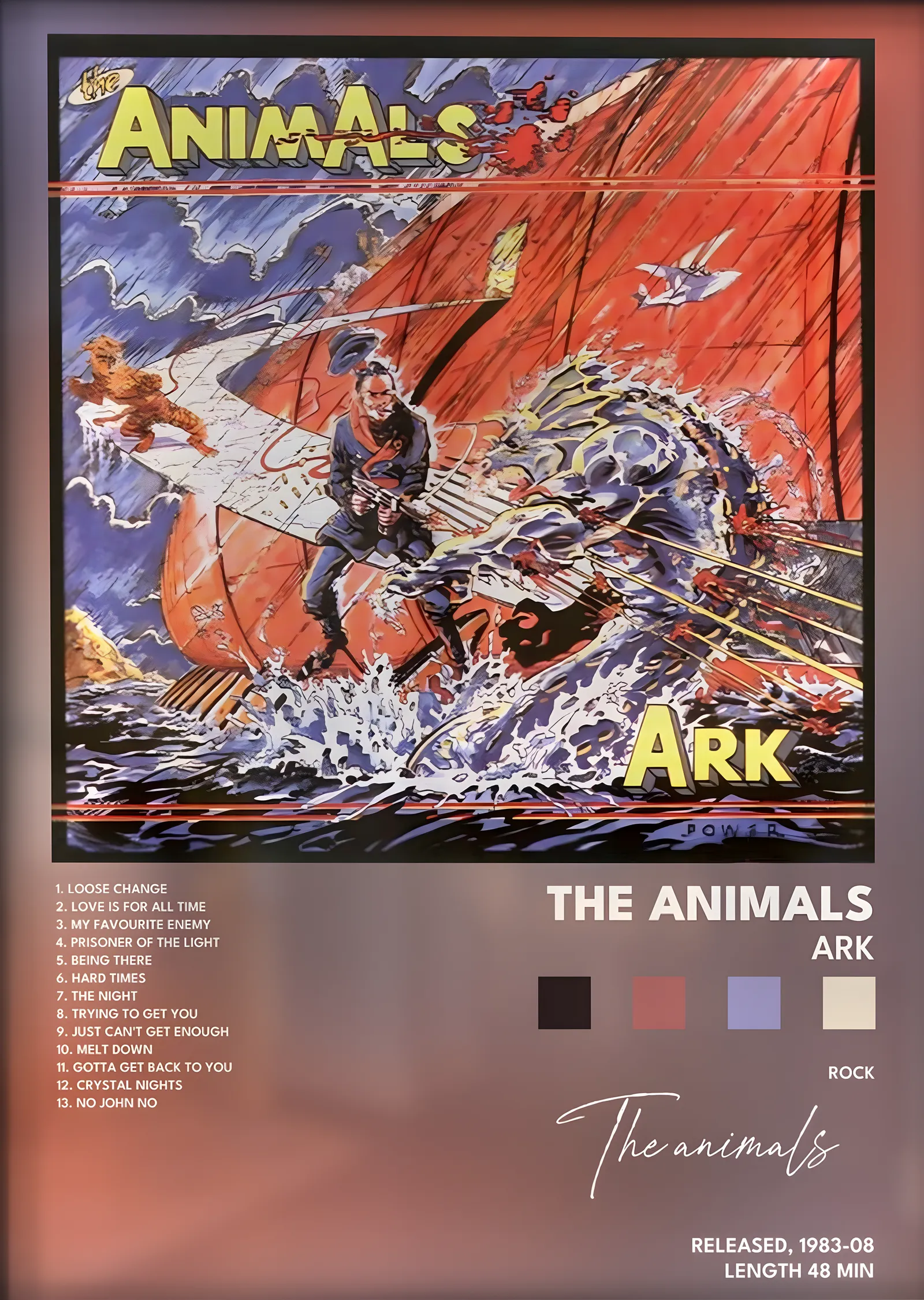 The Animals: Ark metal tablo