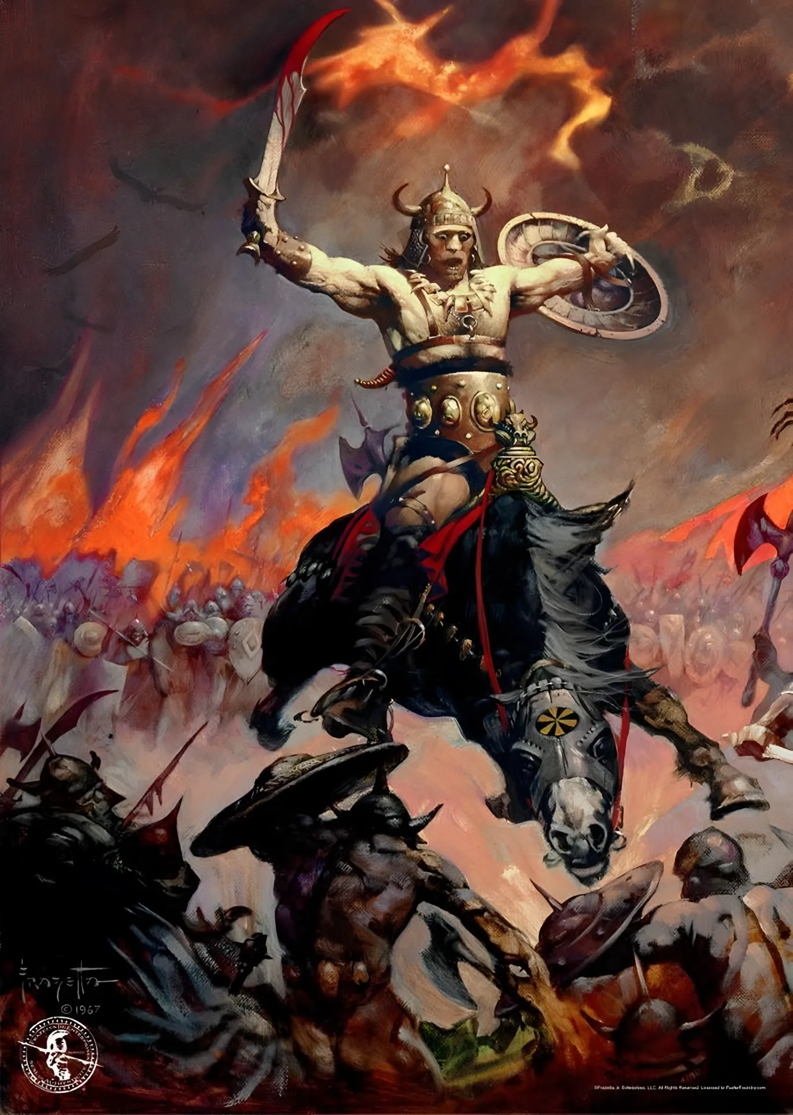 The Berserker - Frank Frazetta metal tablo