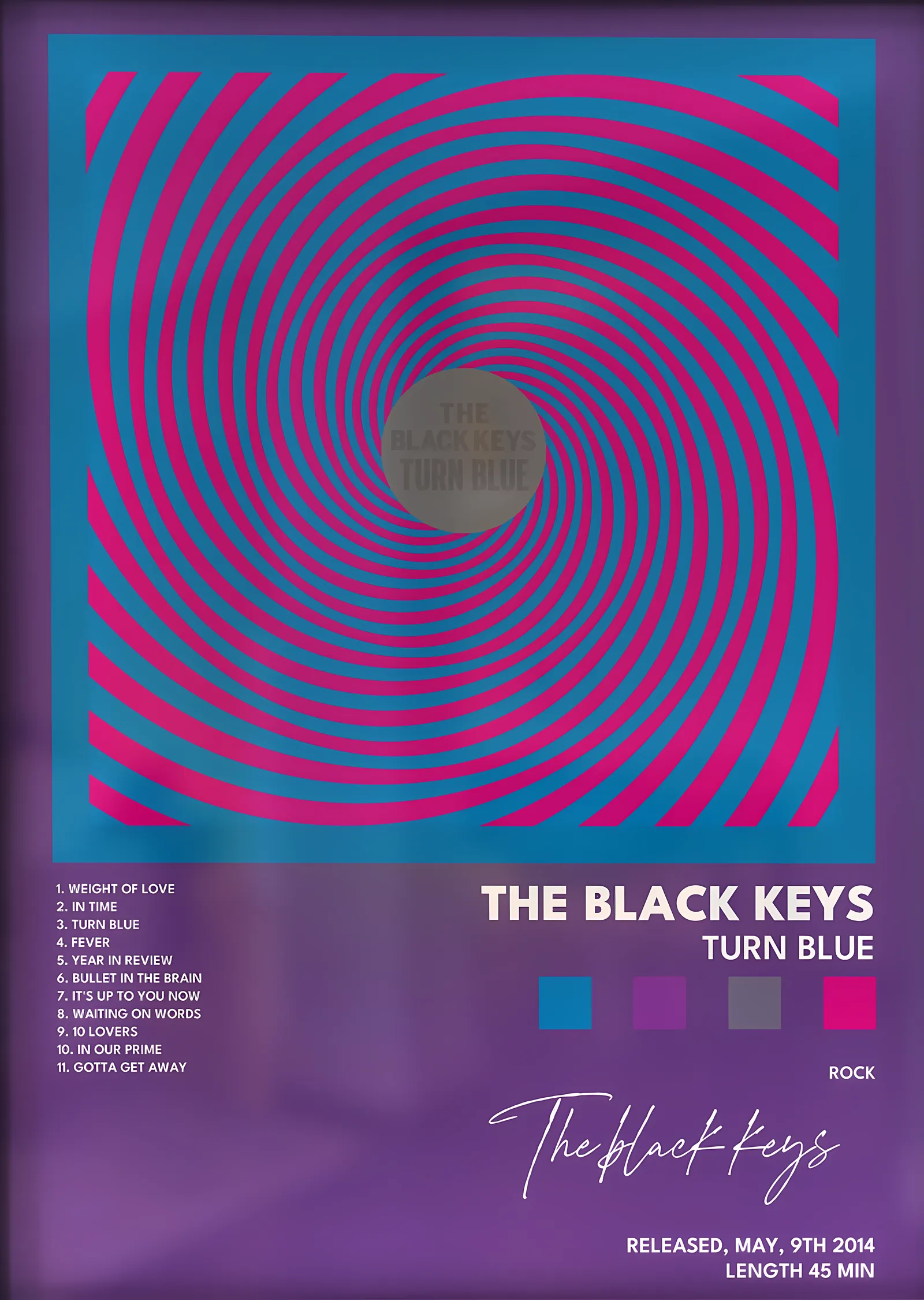 The Black Keys: Turn Blue metal tablo