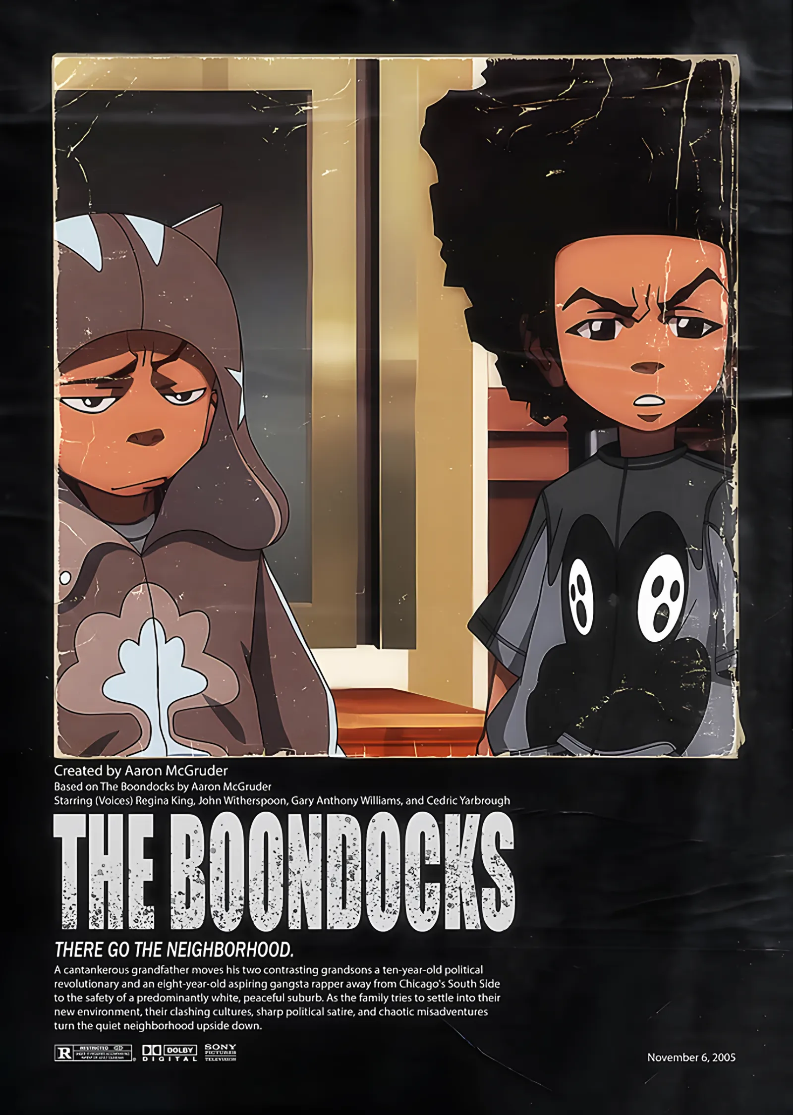 The Boondocks: Kapı Aralığında Kardeşler metal tablo