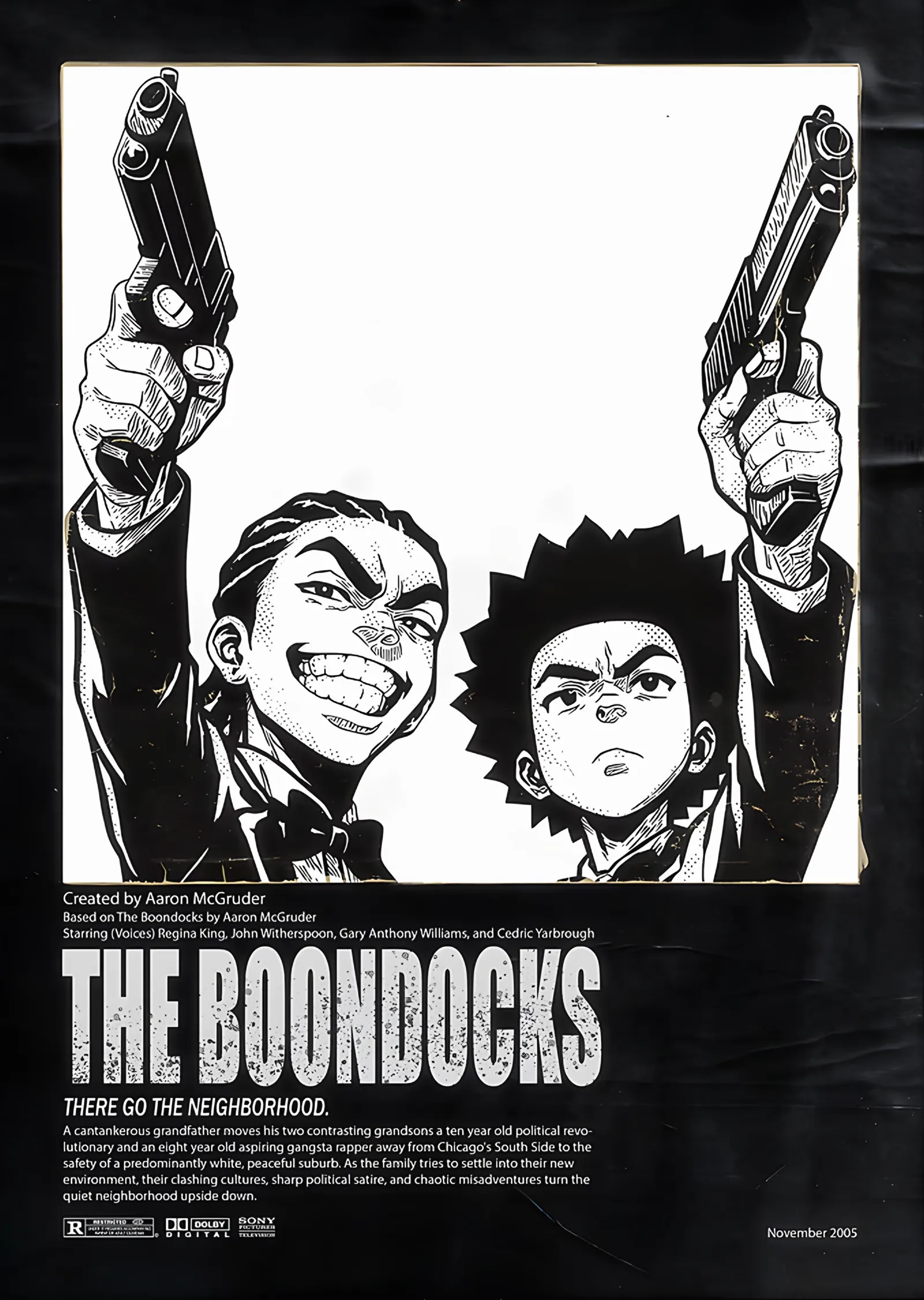 The Boondocks: Tabancalı Kardeşler metal tablo