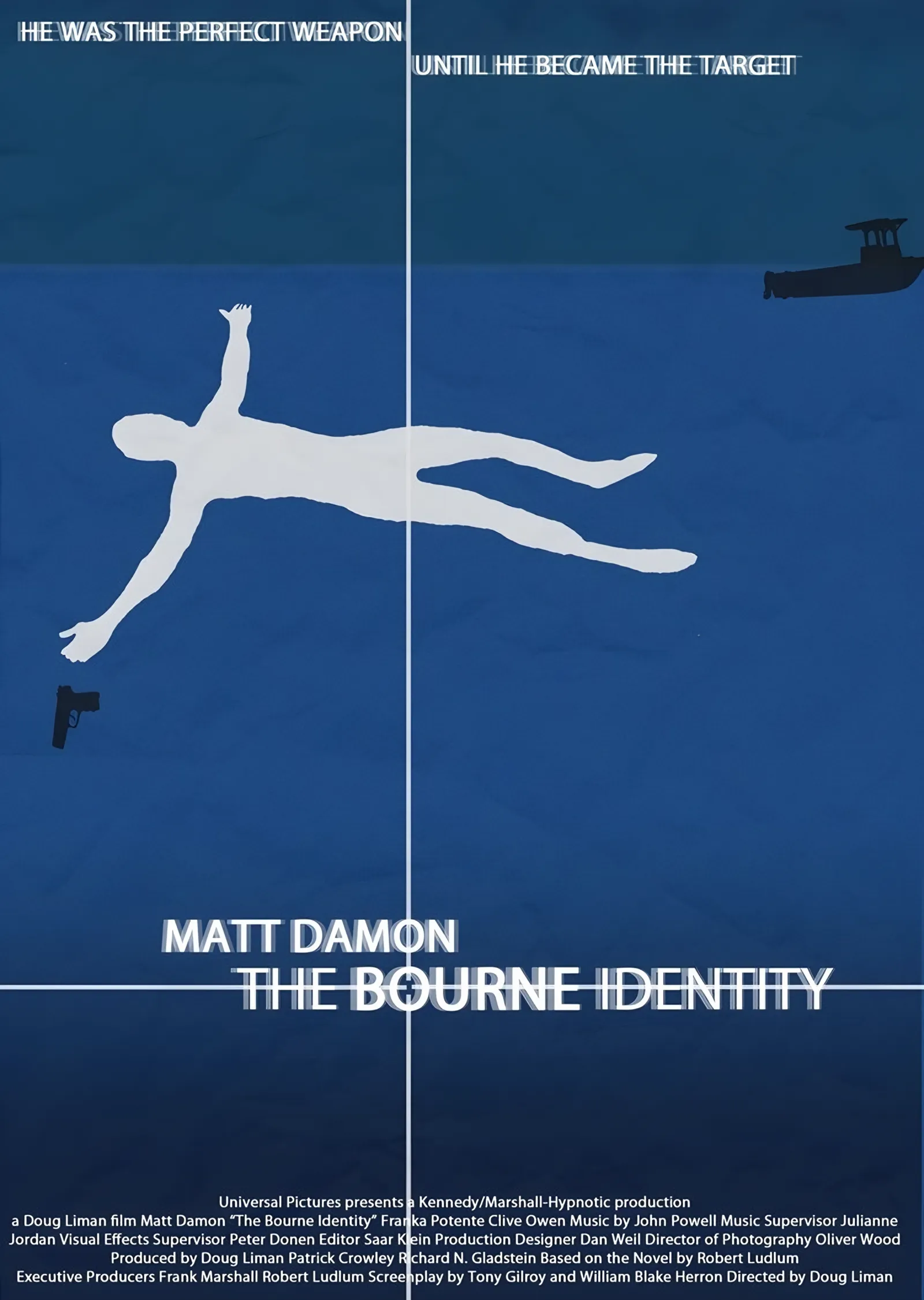 The Bourne Identity Mavi Su metal tablo