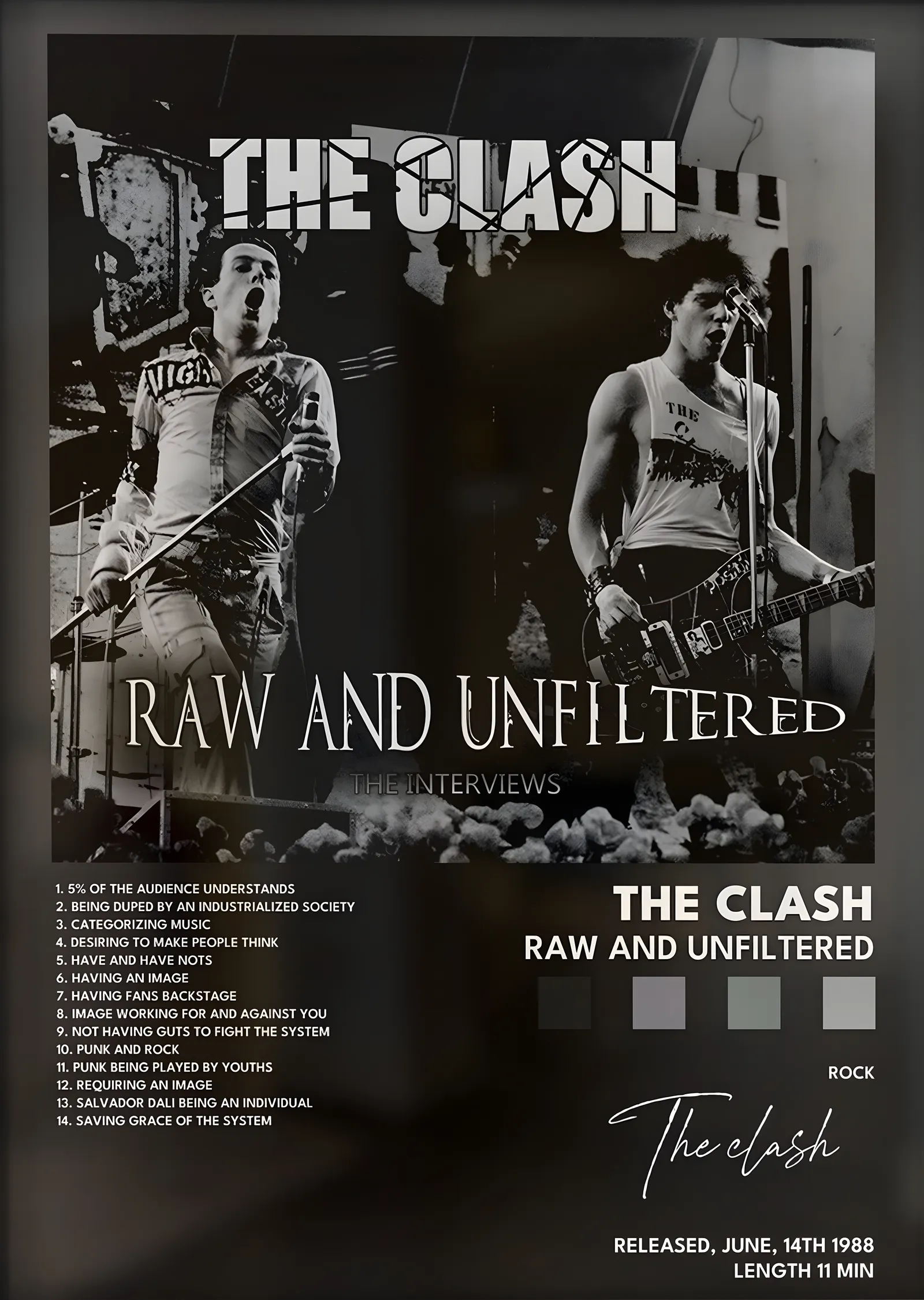 The Clash: Raw and Unfiltered metal tablo