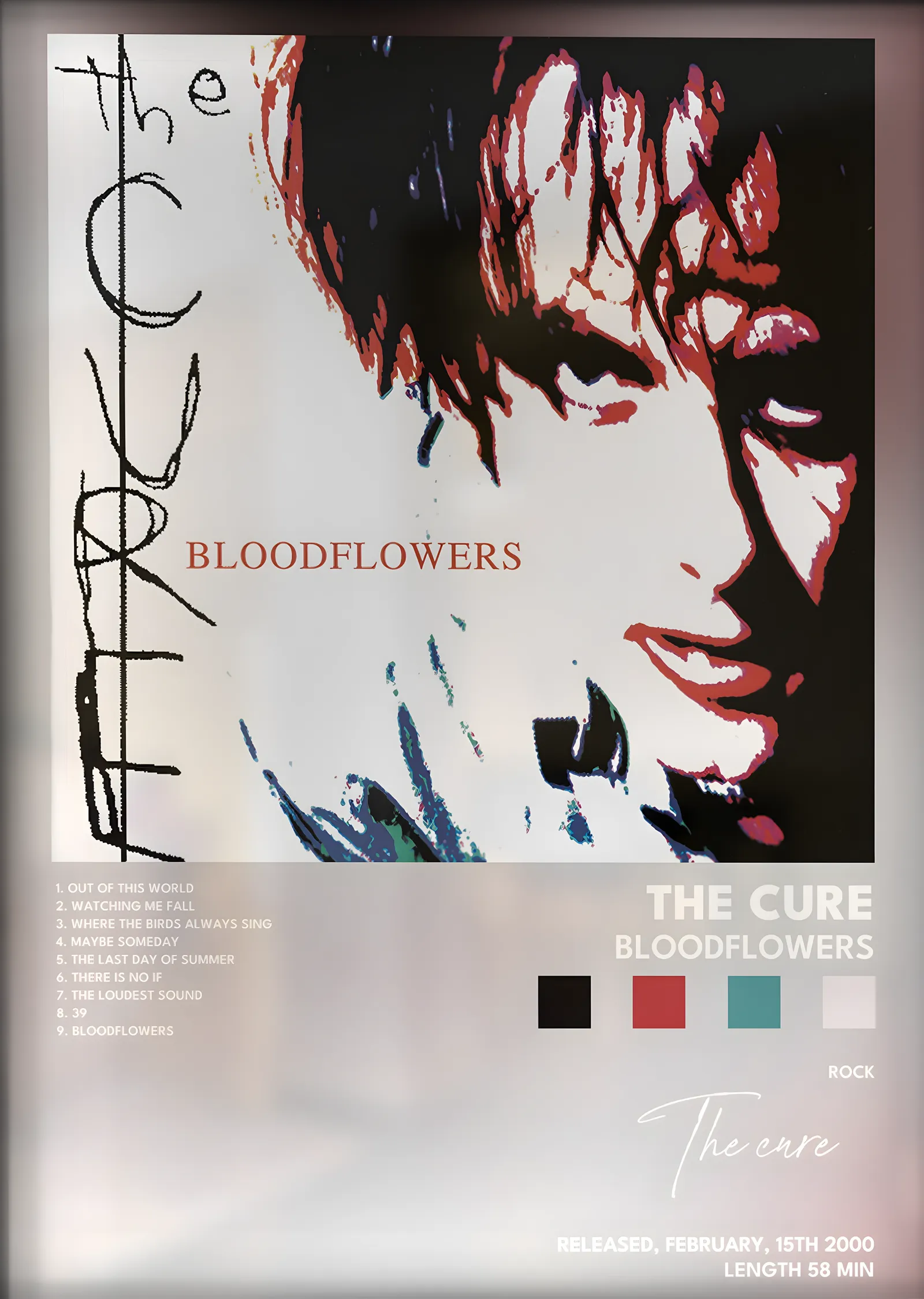 The Cure: Bloodflowers metal tablo