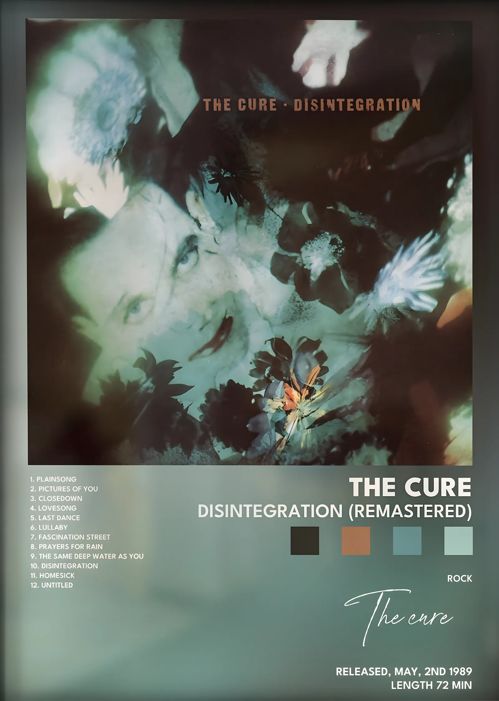 The Cure: Disintegration metal tablo