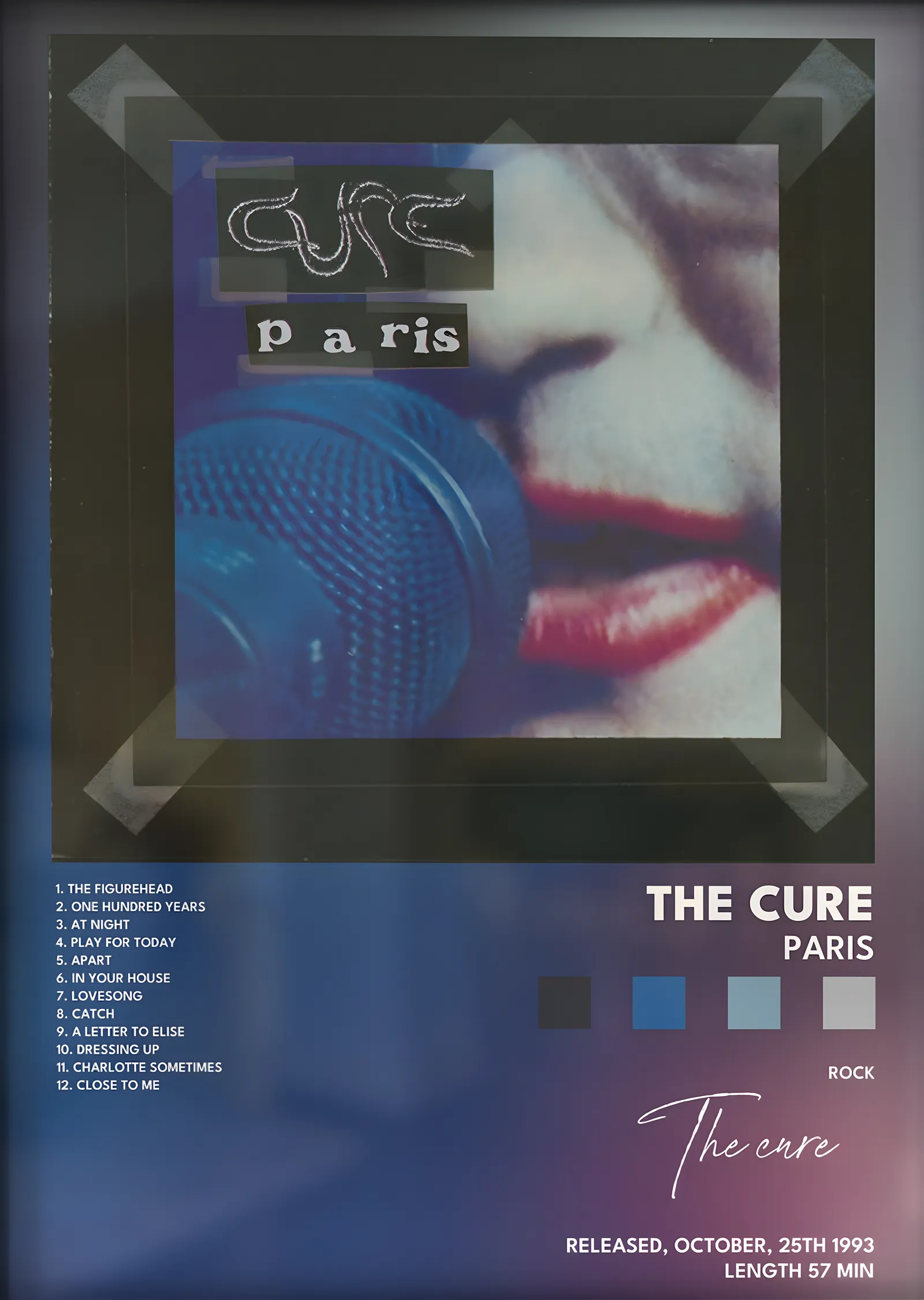 The Cure: Paris metal tablo