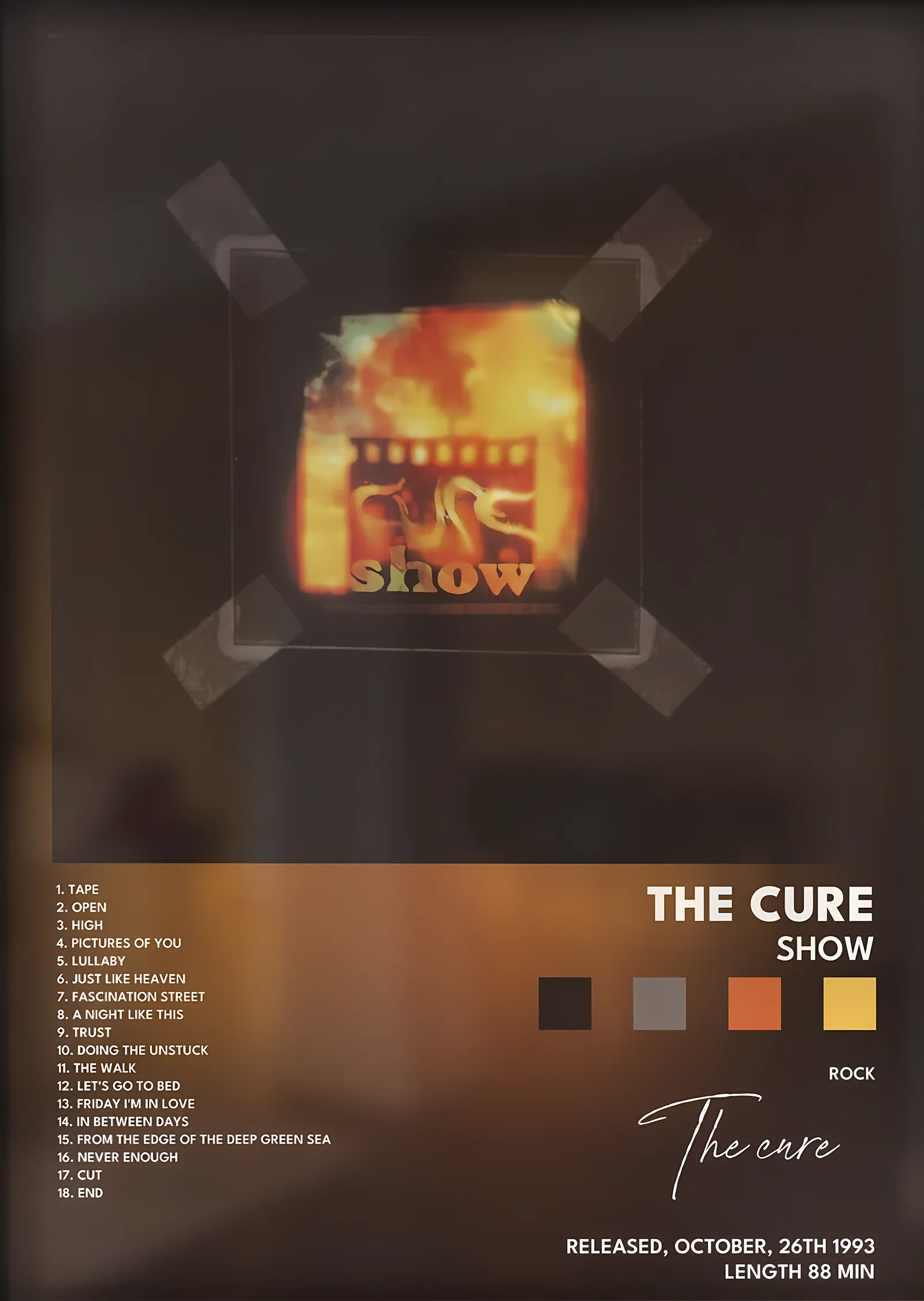 The Cure: Show metal tablo