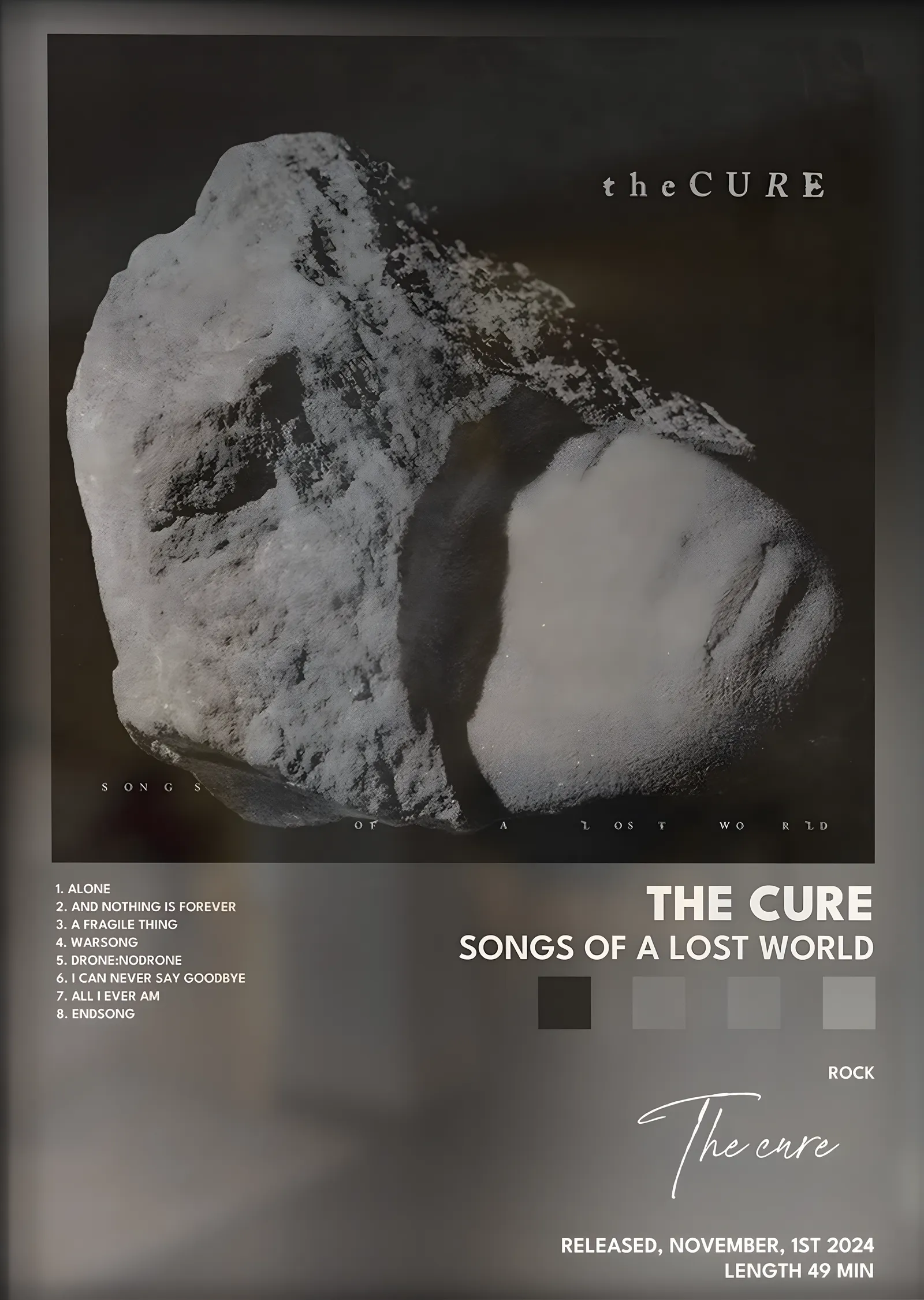 The Cure: Songs of a Lost World metal tablo