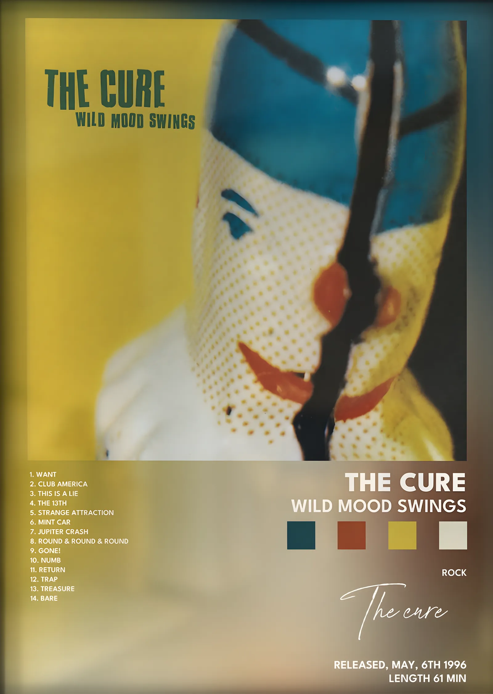 The Cure: Wild Mood Swings metal tablo
