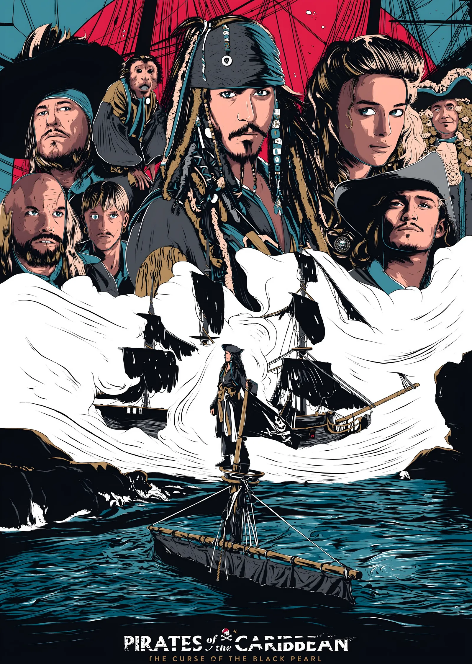 The Curse of the Black Pearl Çizgi Roman metal tablo