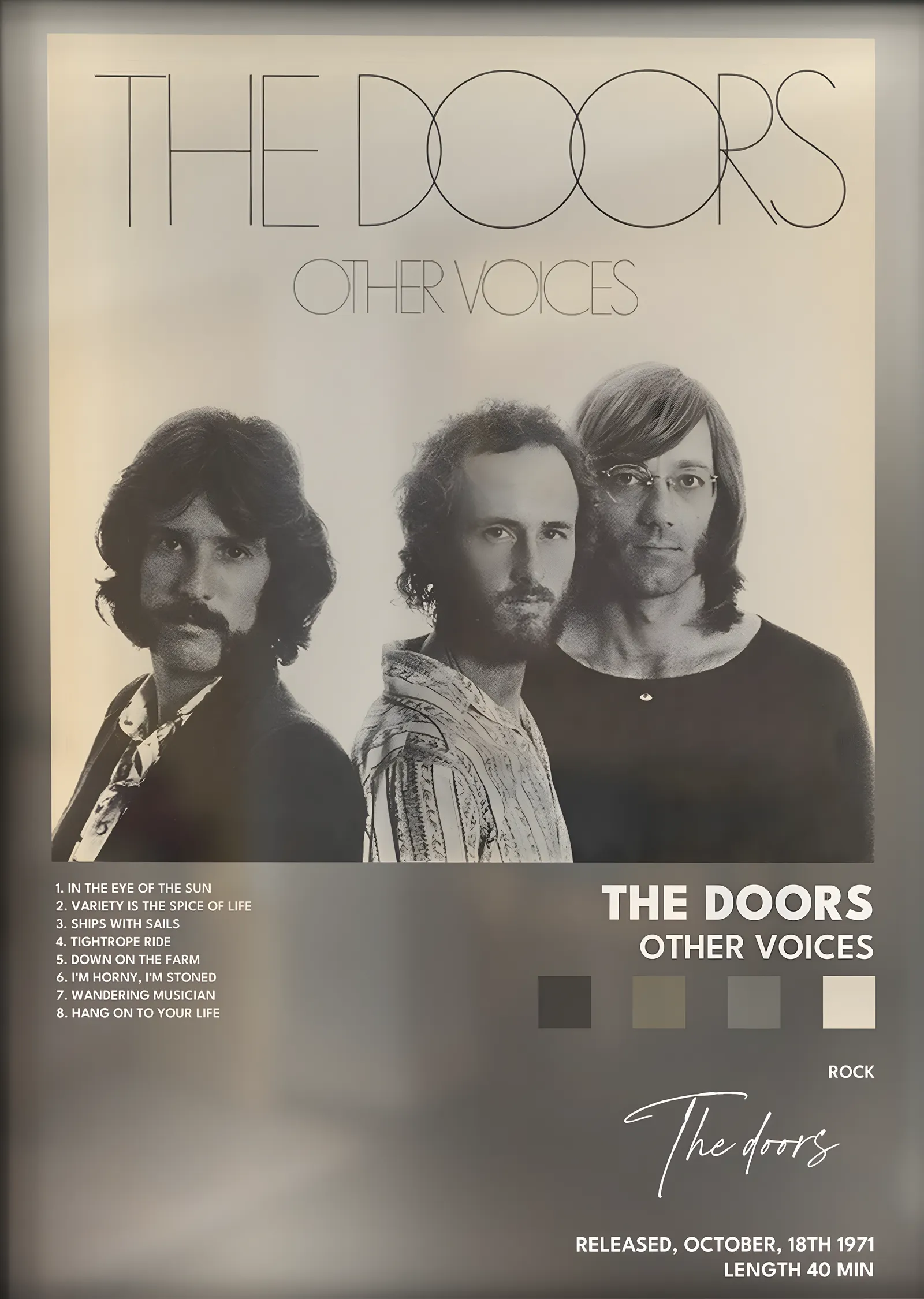 The Doors: Other Voices metal tablo