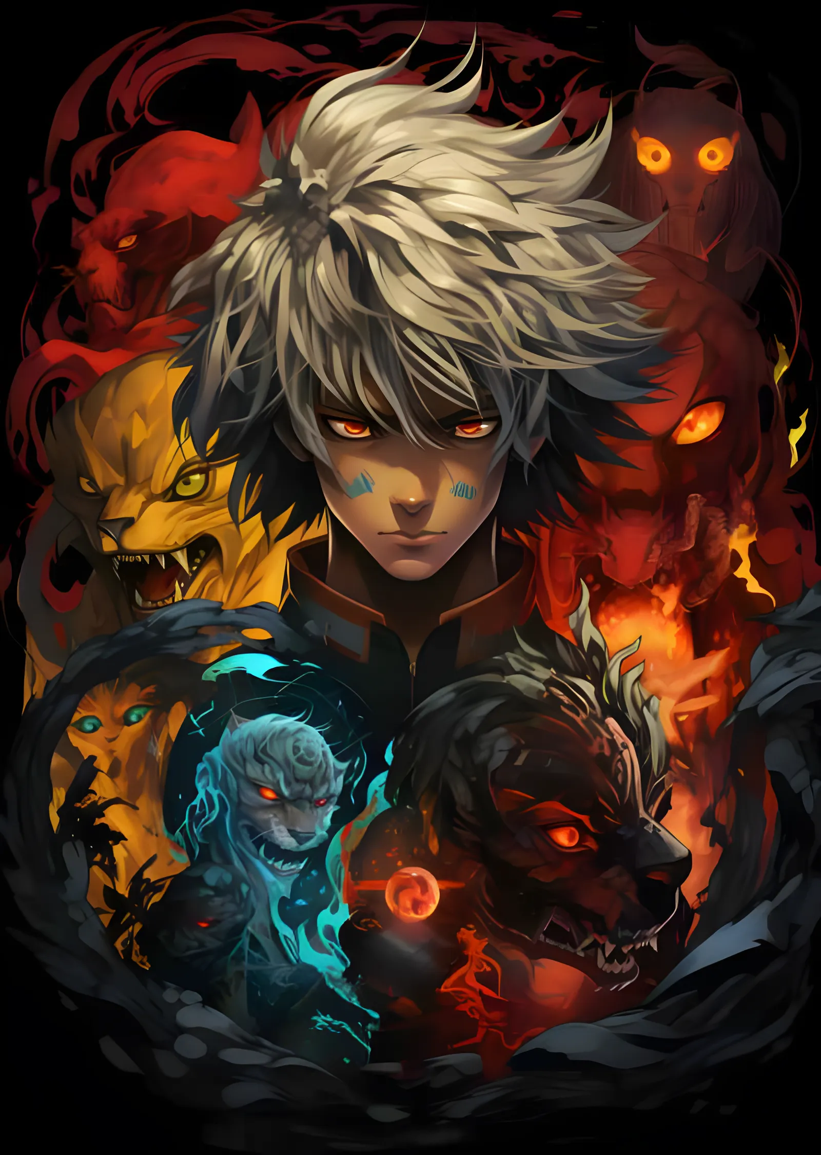 Ruh Canavarlarının Efendisi - Anime Savaşçı metal tablo