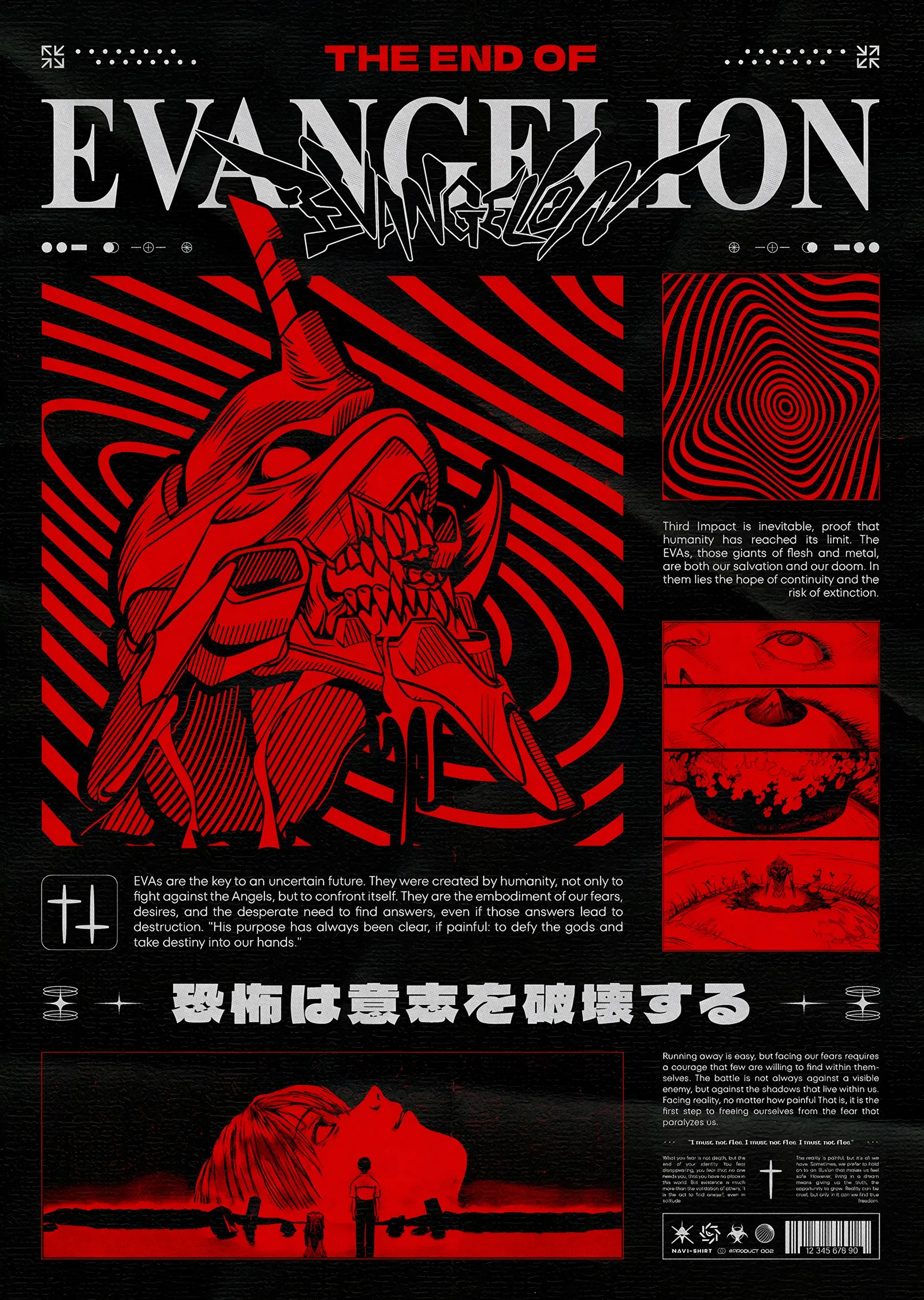 The End of Evangelion - Kızıl Baskı metal tablo
