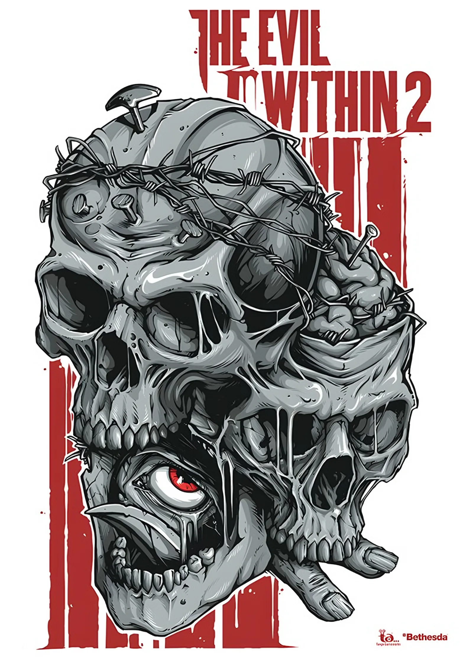 The Evil Within 2: Dikenli Kafatasları metal tablo