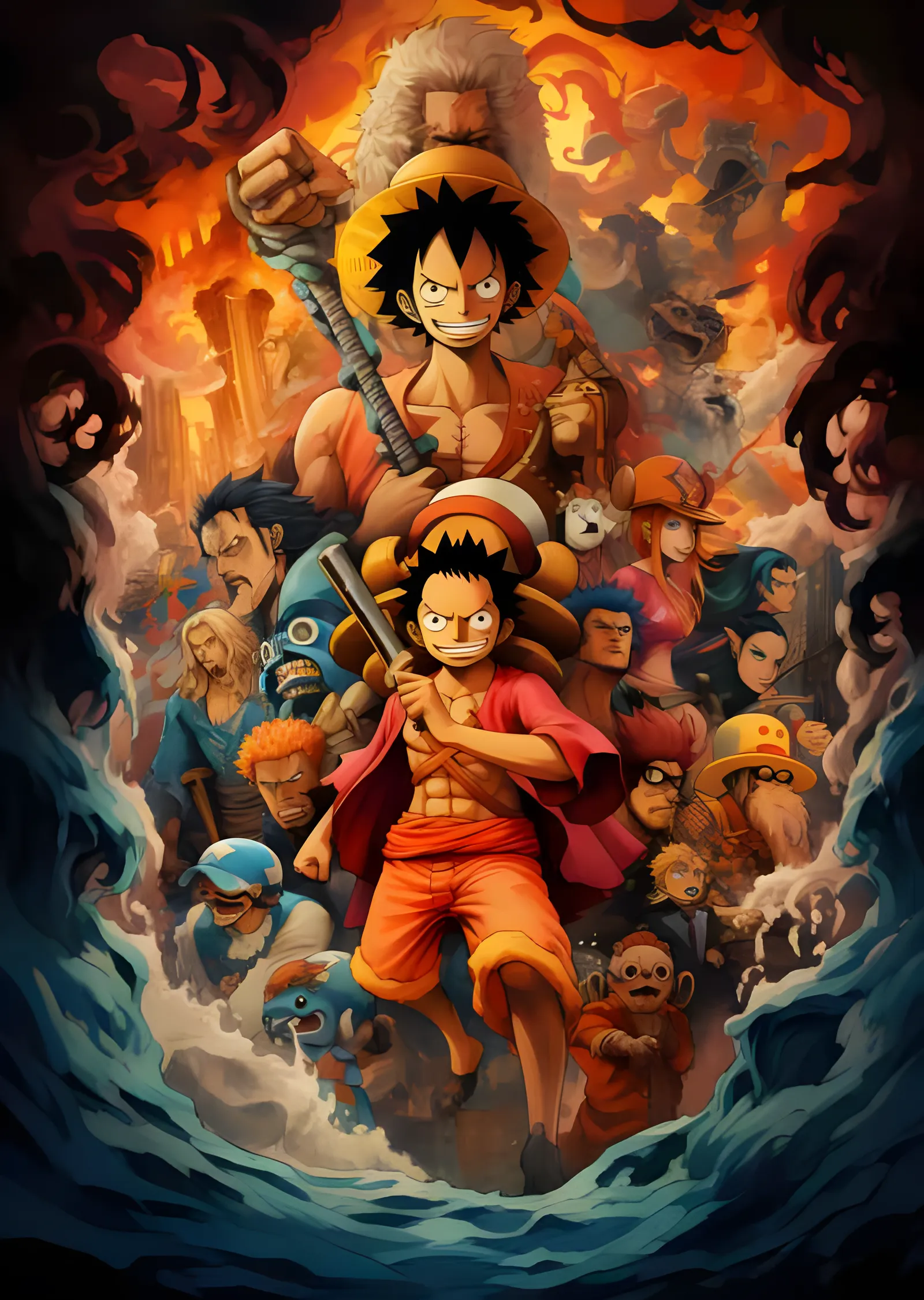 One Piece - Luffy ve Mürettebat Destanı metal tablo