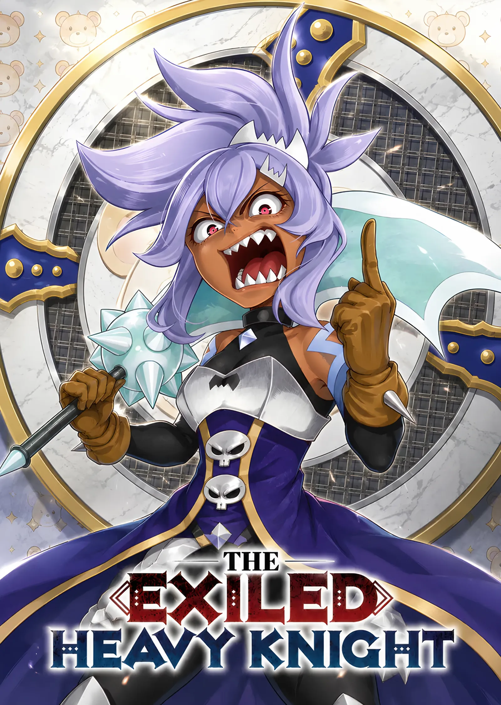 The Exiled Heavy Knight: Parmağını Kaldıran Kahraman metal tablo