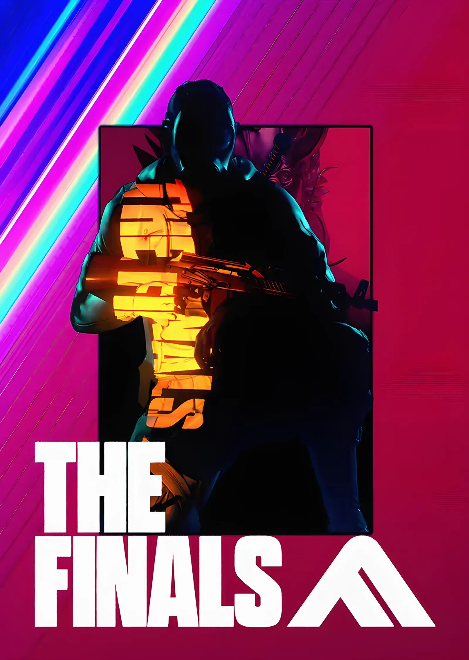 The Finals: Gökkuşağı Şeritte Silahlı Silüet metal tablo