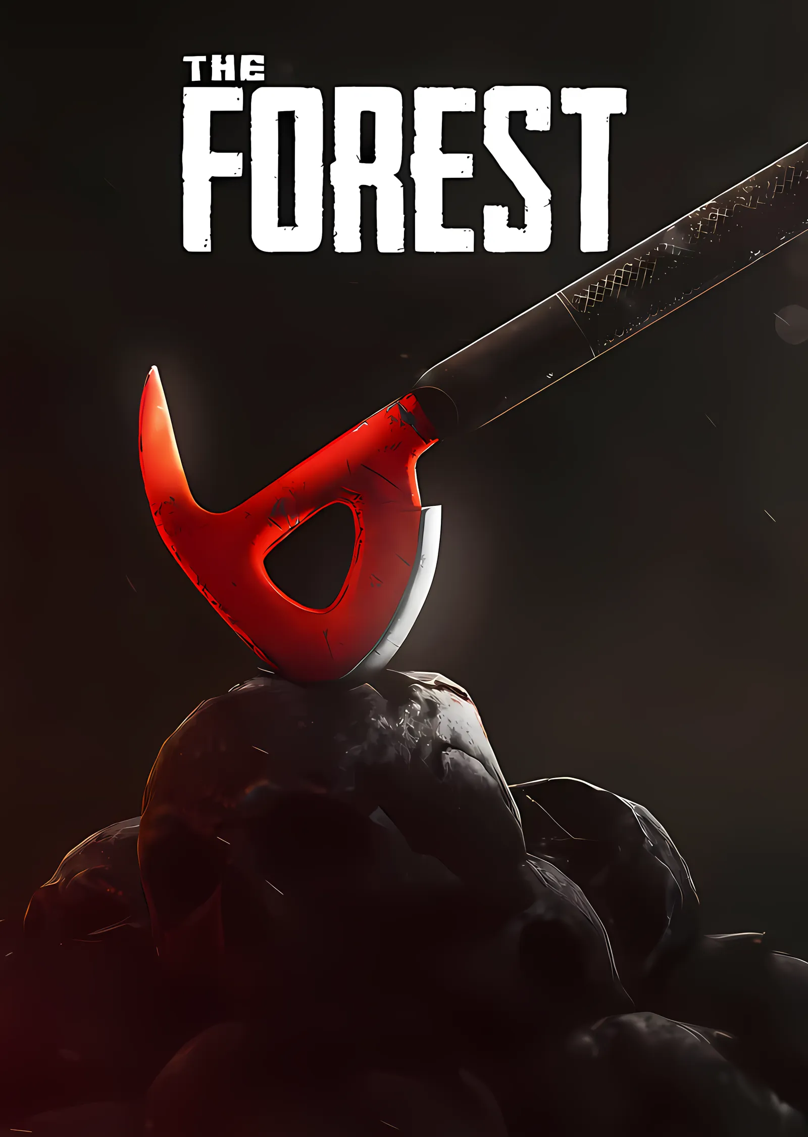 The Forest: Kaya Üstündeki Kızıl Balta metal tablo