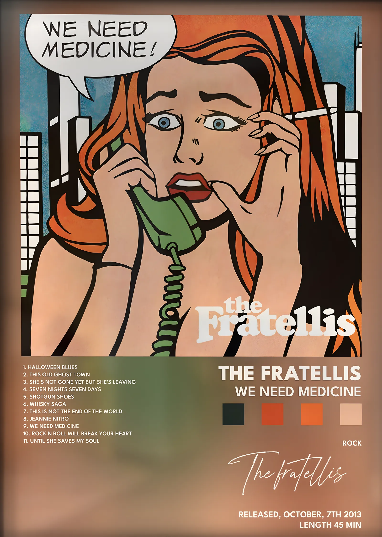 The Fratellis: We Need Medicine metal tablo