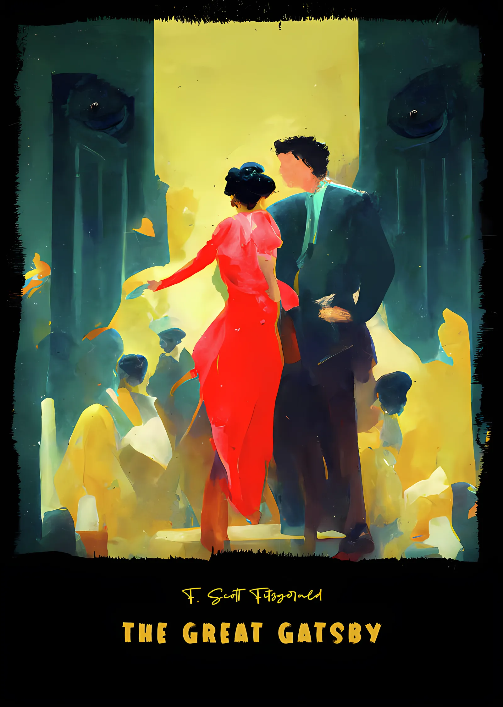 The Great Gatsby: Kırmızı Elbiseli Parti metal tablo