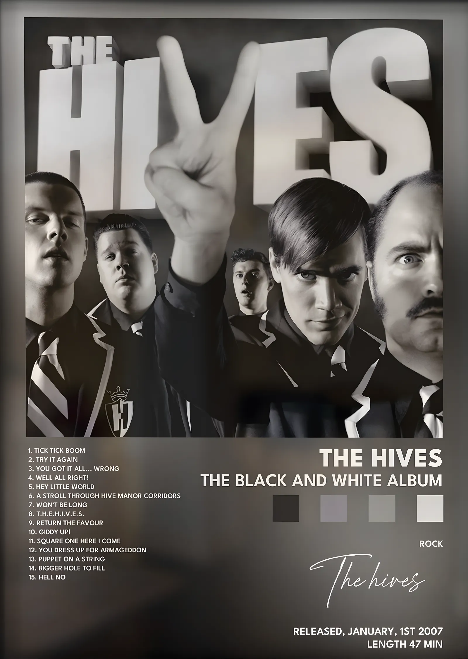 The Hives: The Black and White Album metal tablo