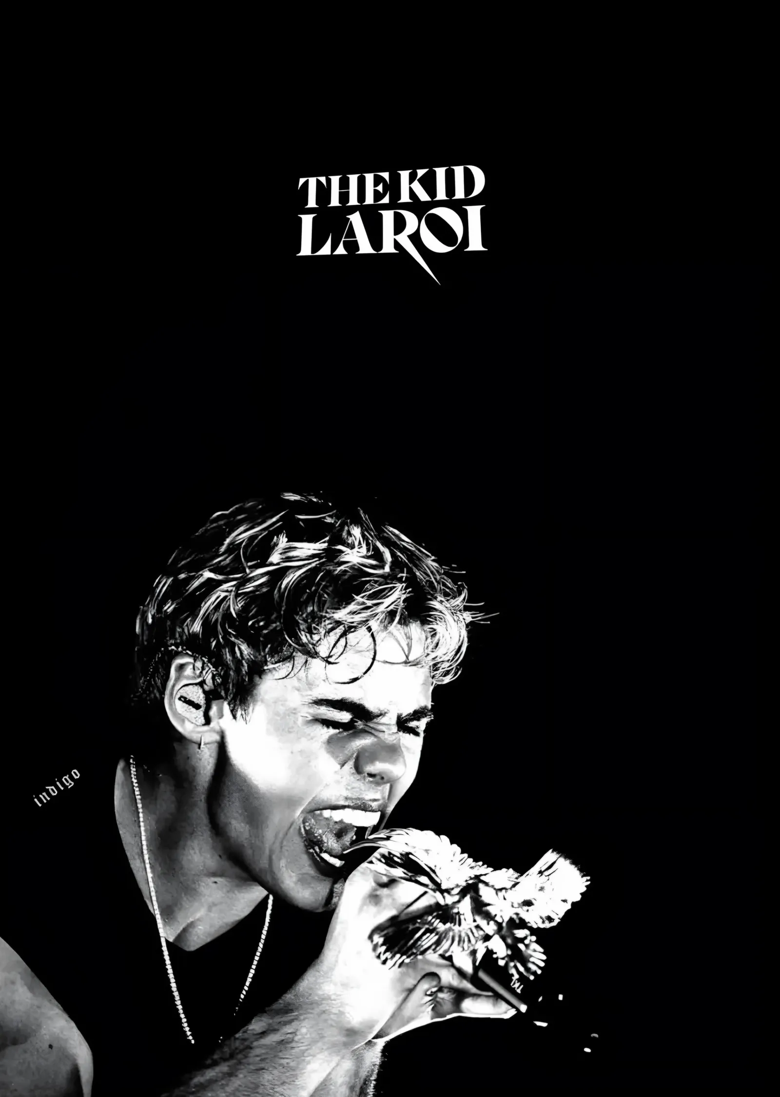 The Kid LAROI - Siyah Zemin metal tablo