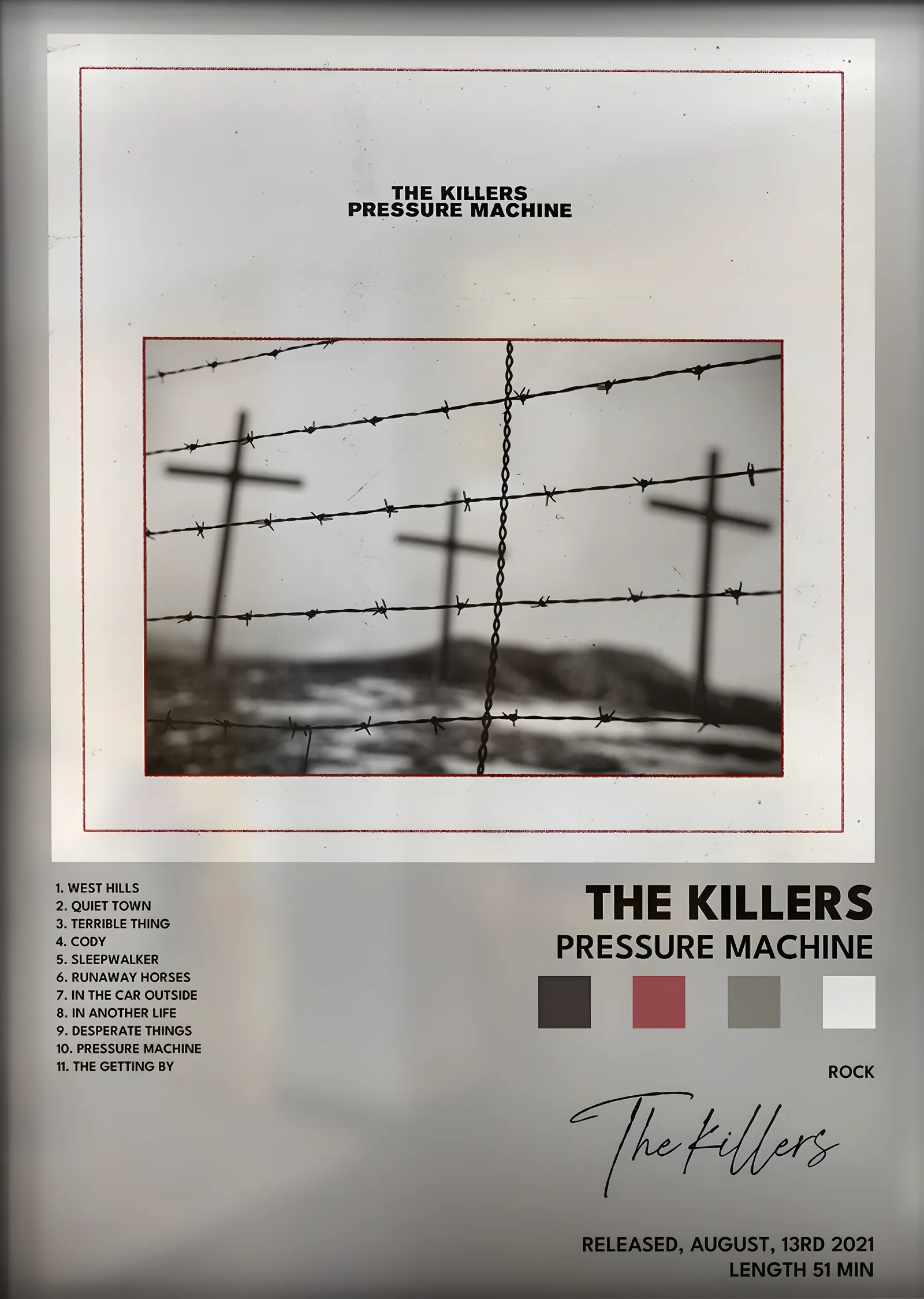 The Killers: Pressure Machine metal tablo