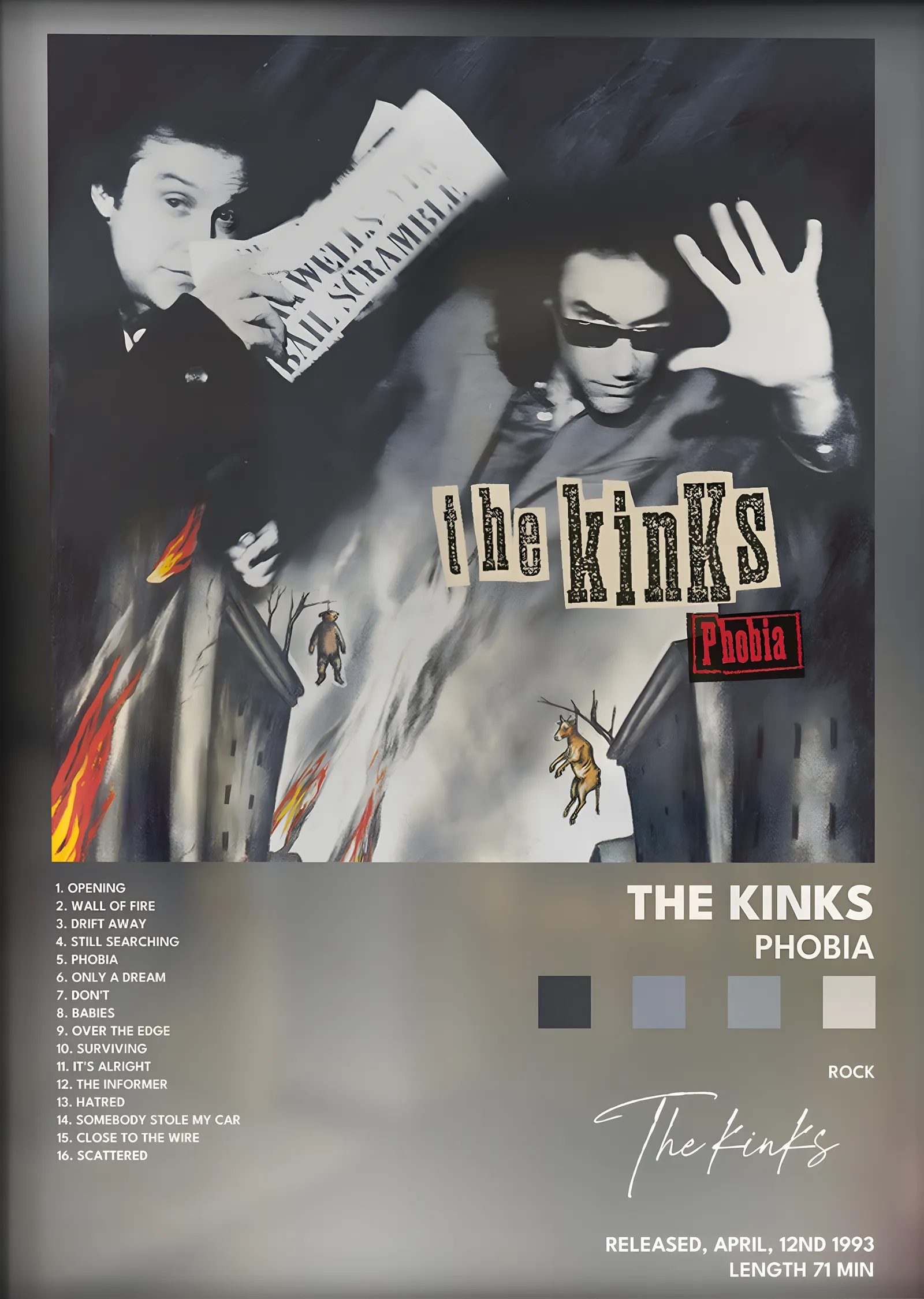 The Kinks: Phobia metal tablo