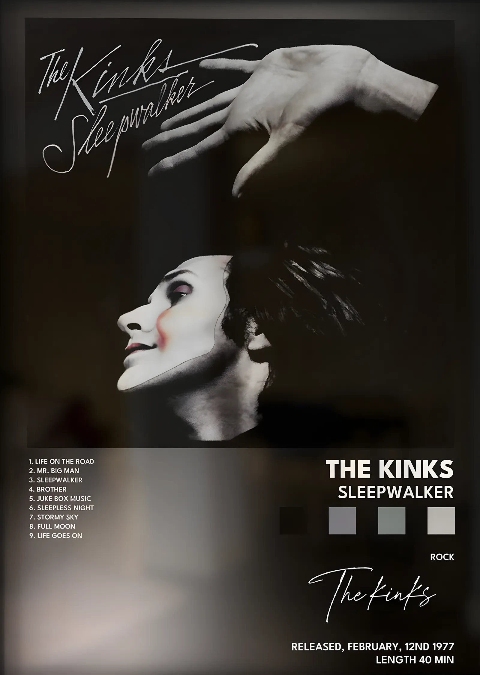 The Kinks: Sleepwalker metal tablo
