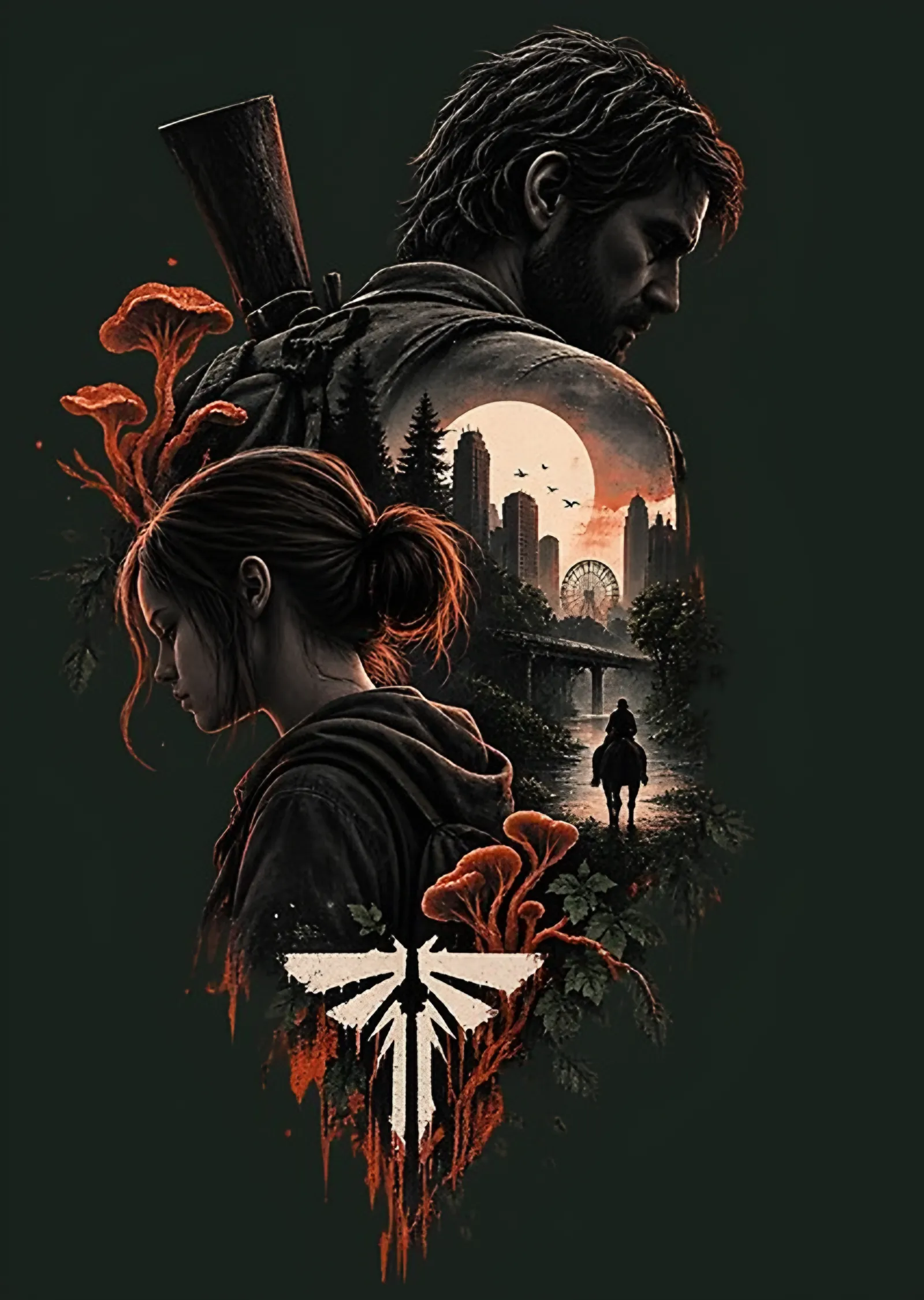 The Last of Us - Joel ve Ellie metal tablo